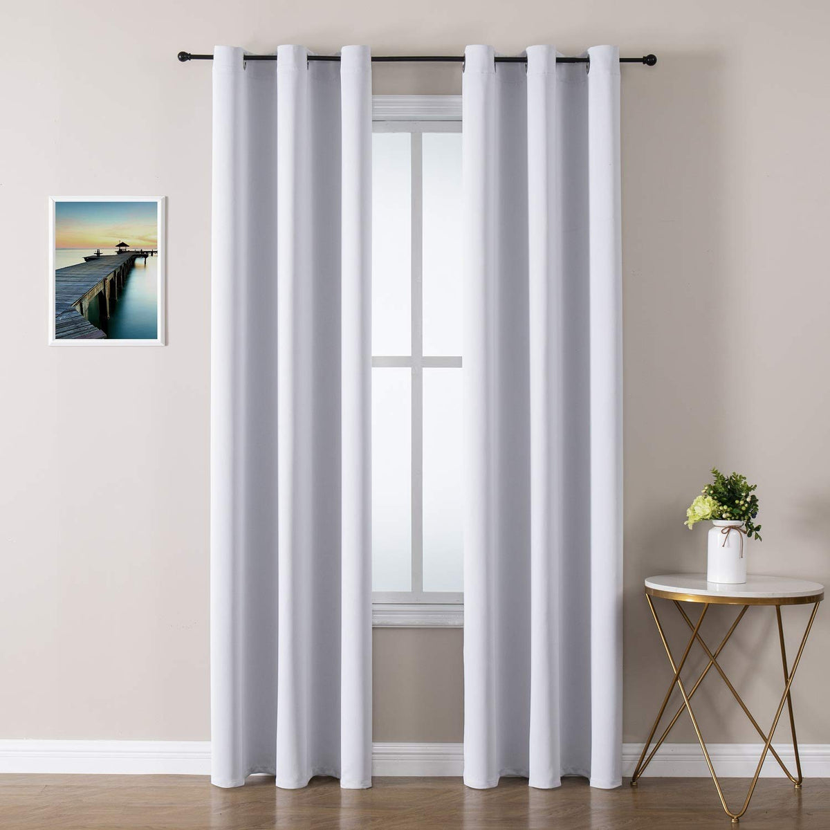 ChrisDowa Blackout Curtains for Bedroom and Living Room 63 Inches Long