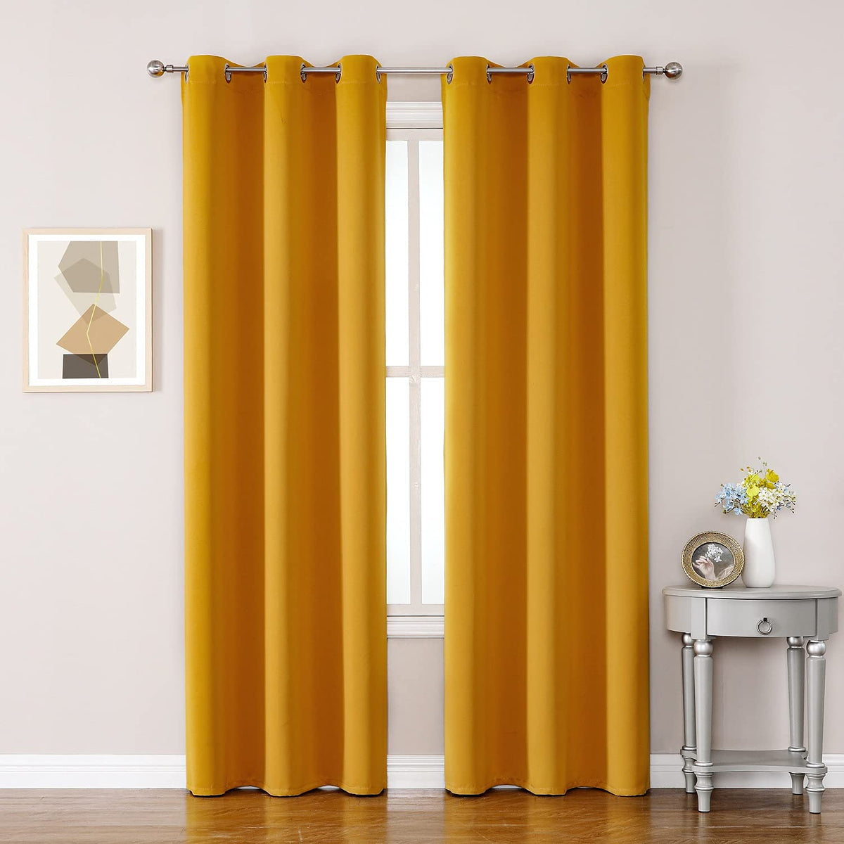 ChrisDowa Blackout Curtains for Bedroom and Living Room 63 Inches Long
