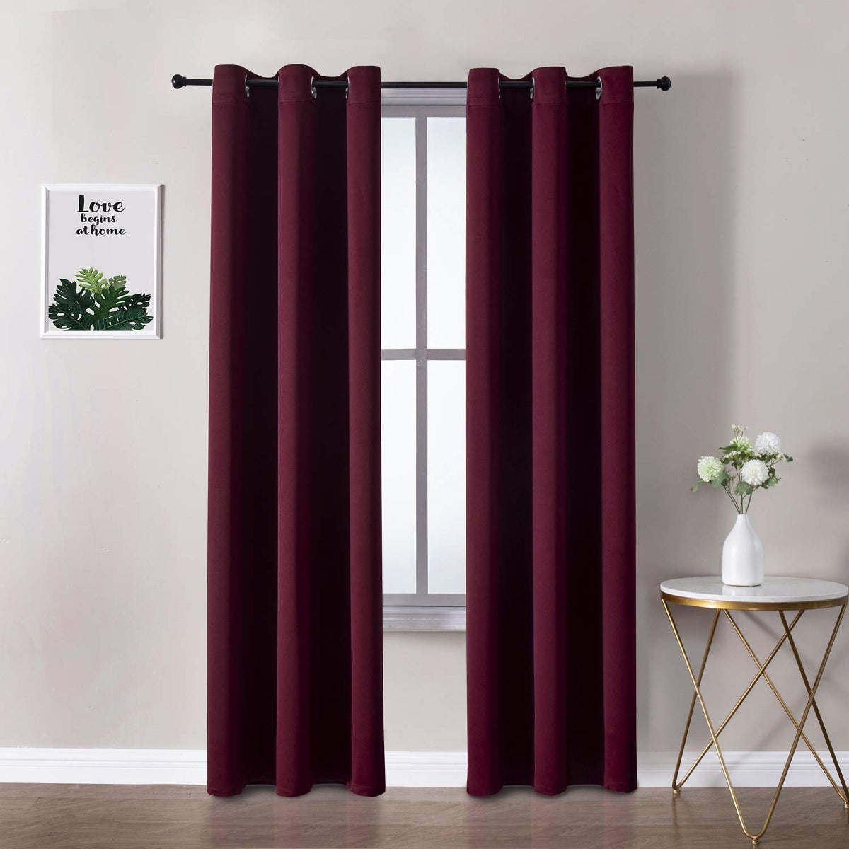 ChrisDowa Blackout Curtains for Bedroom and Living Room 63 Inches Long