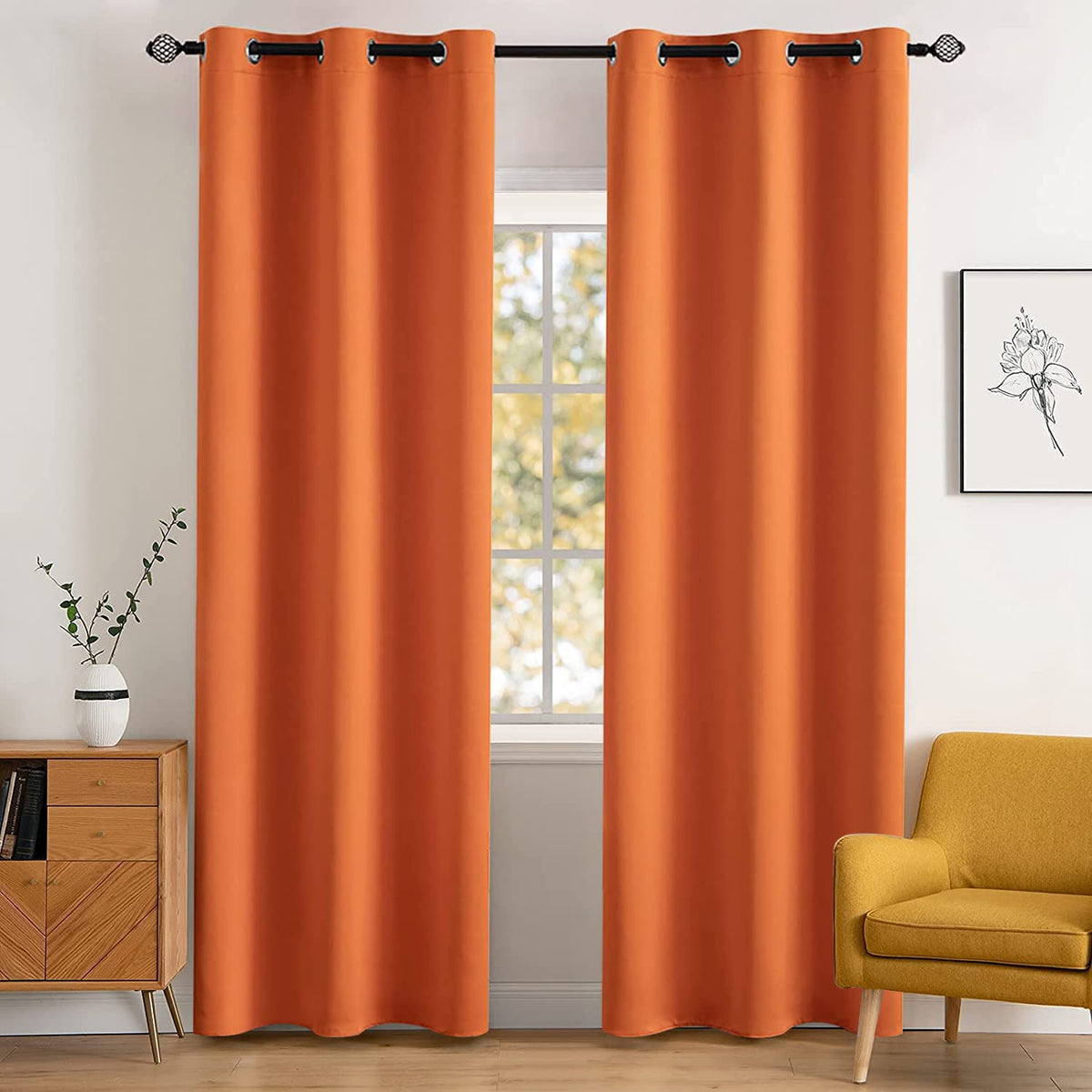 MIULEE Beige Blackout Bedroom Curtains Drapes 84 Inch Long 52"x84"