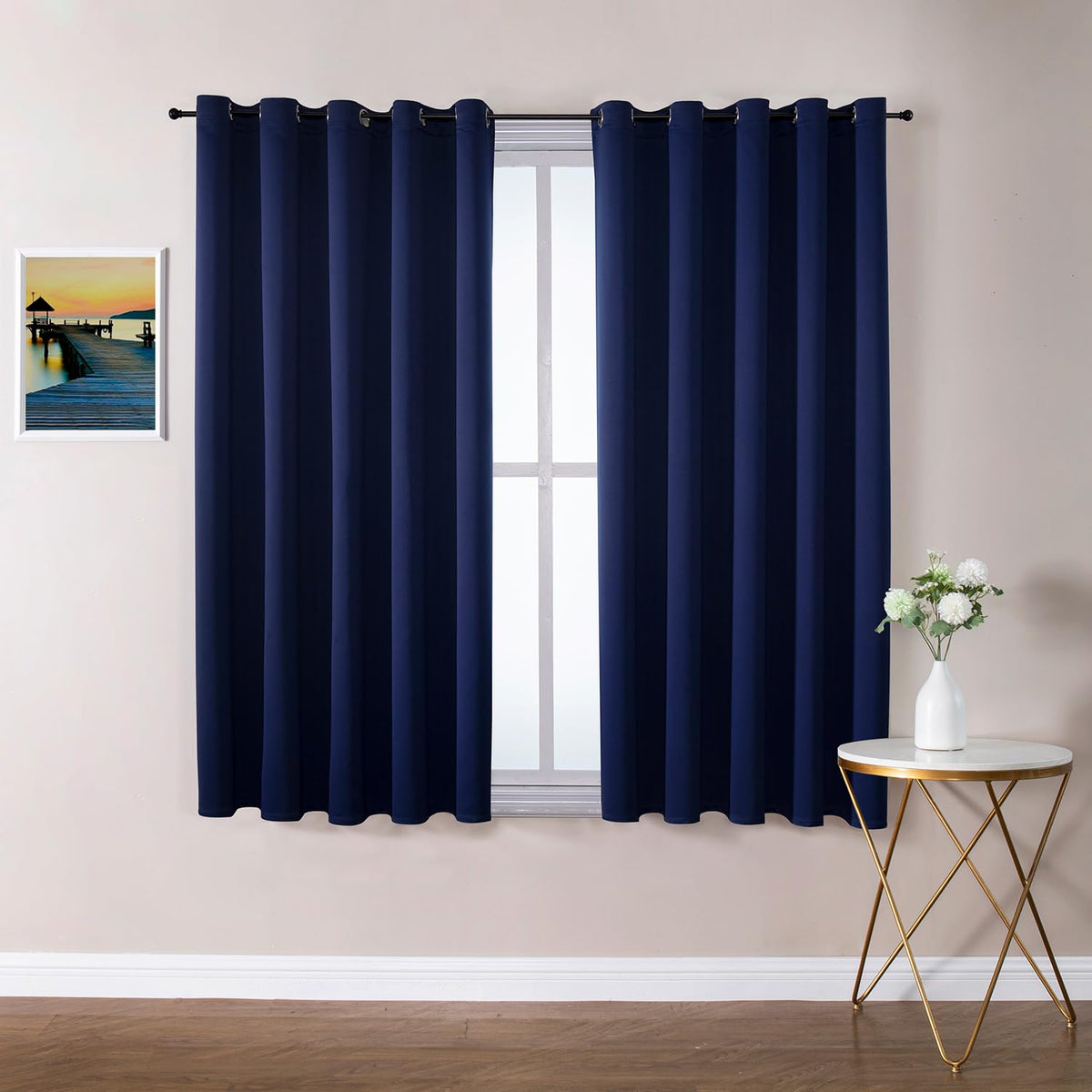 ChrisDowa Blackout Curtains for Bedroom and Living Room 63 Inches Long