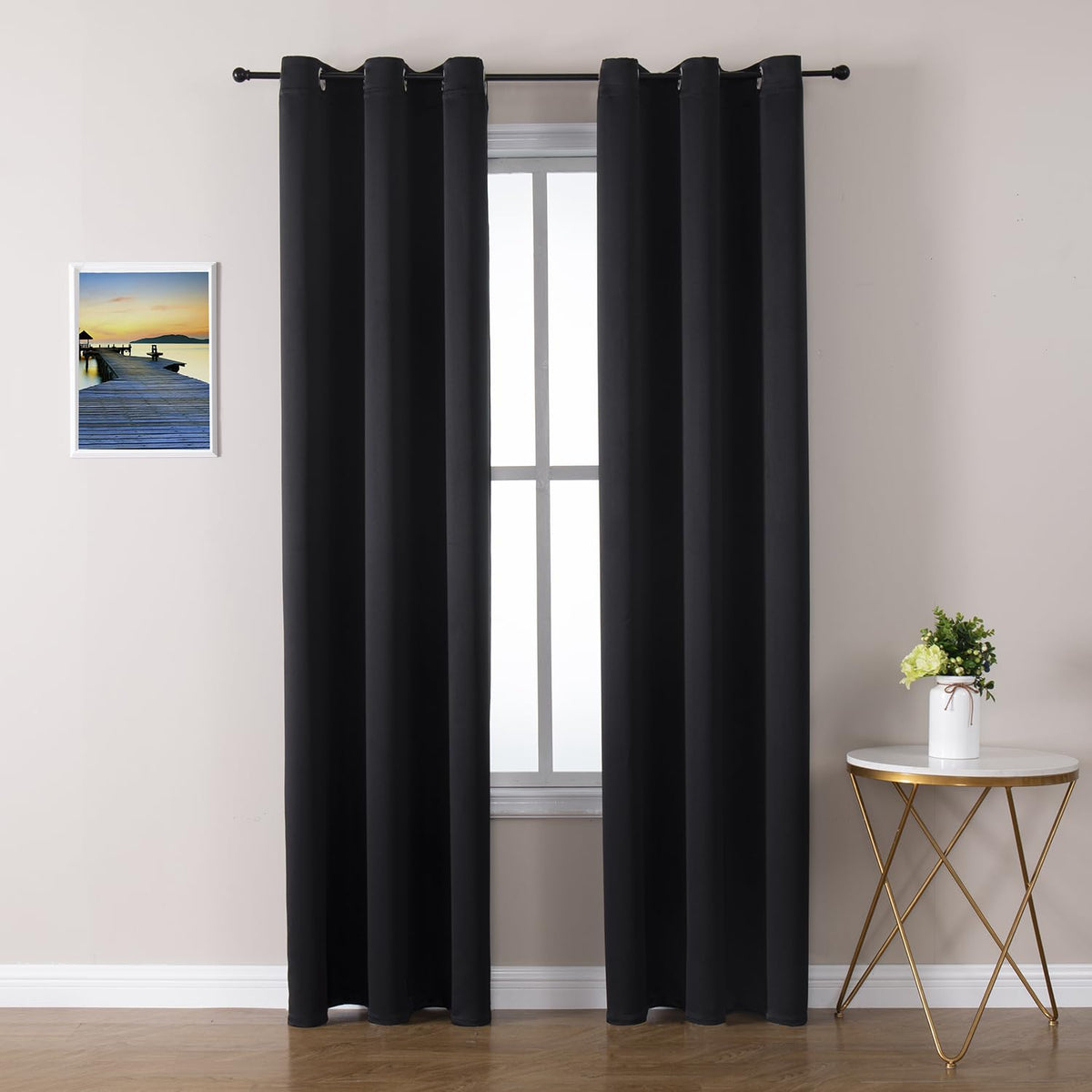ChrisDowa Blackout Curtains for Bedroom and Living Room 63 Inches Long