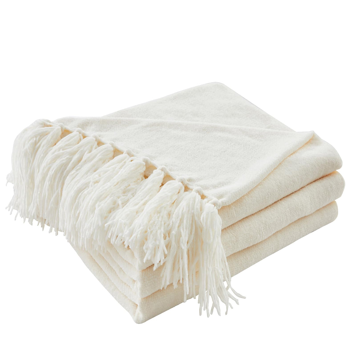 CozeCube Chenille Throw Blanket, Rust Orange Fringe Blanket, 50"X60"