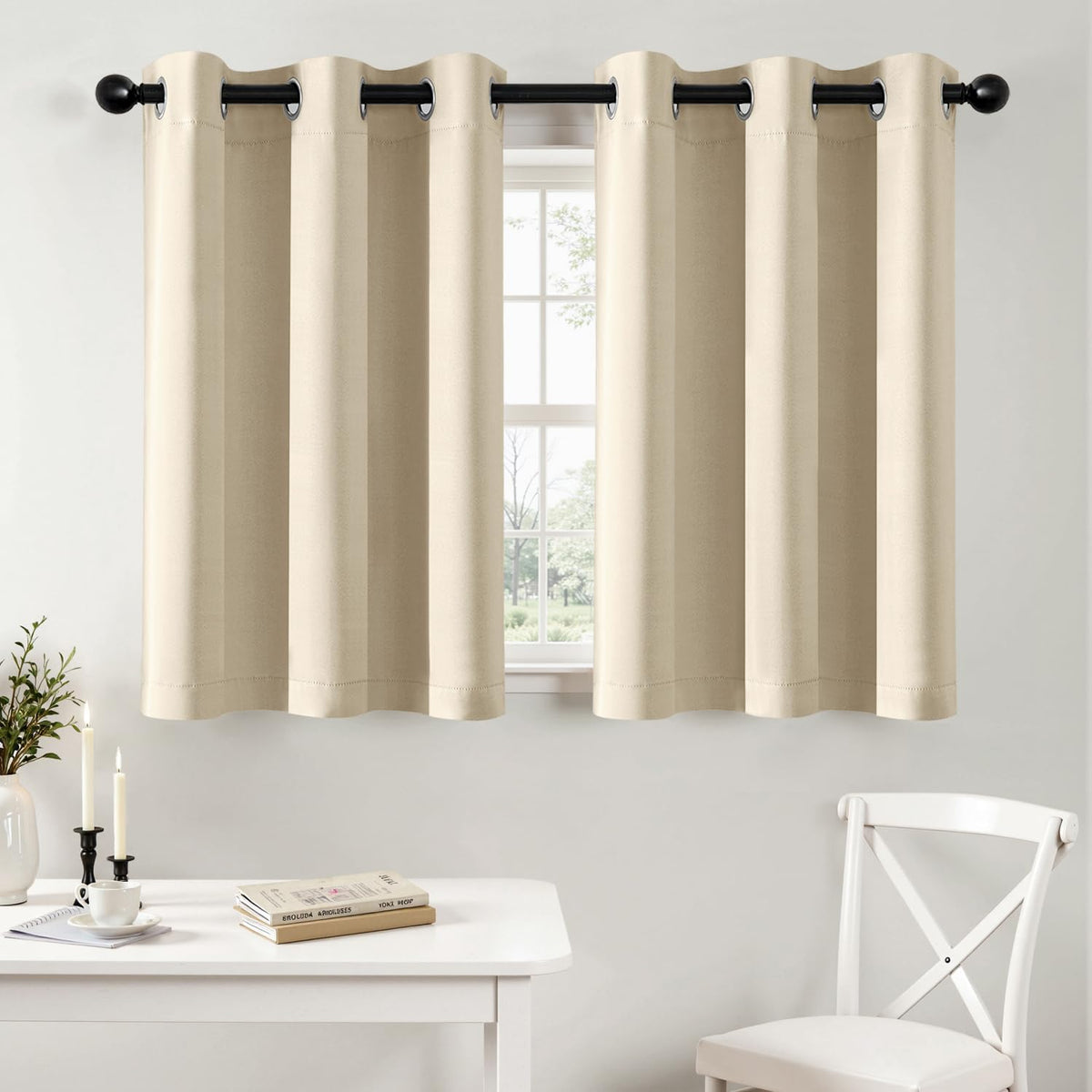 MIULEE Blackout Curtains for Bedroom 2 Panels 40 x 84 Inch Long Black