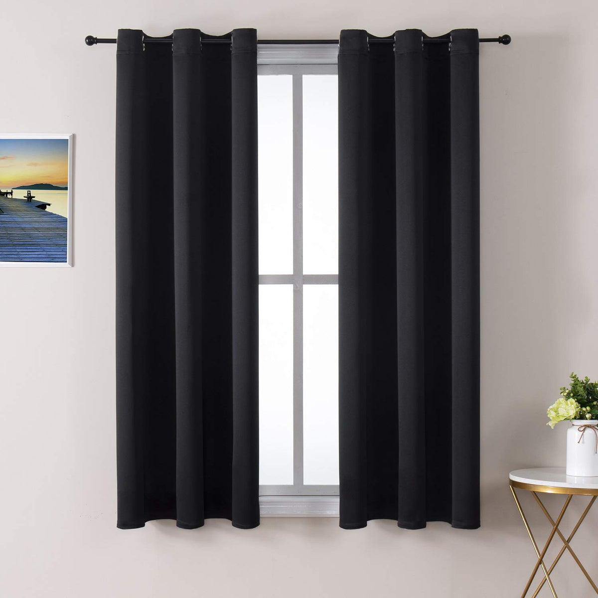 ChrisDowa Blackout Curtains for Bedroom and Living Room 63 Inches Long