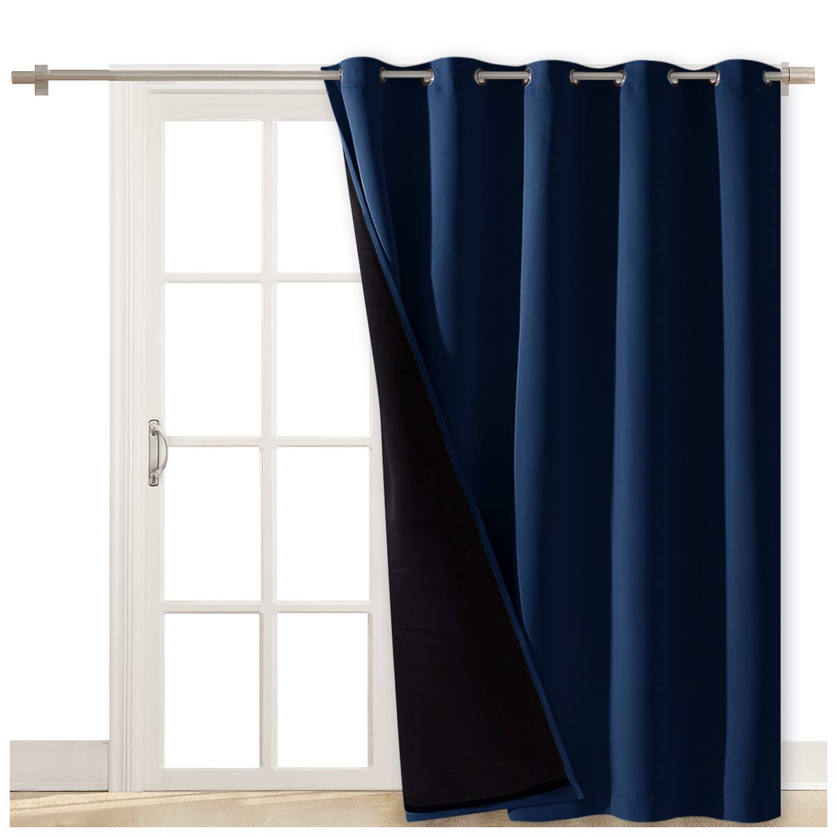 NICETOWN 100% Blackout Curtain 54 inches Long, Double-Deck Completely Blackout Window Treatment Thermal Insulated Lined Drape for Small Window (White, 1 PC, 52 inches Width Each Panel)