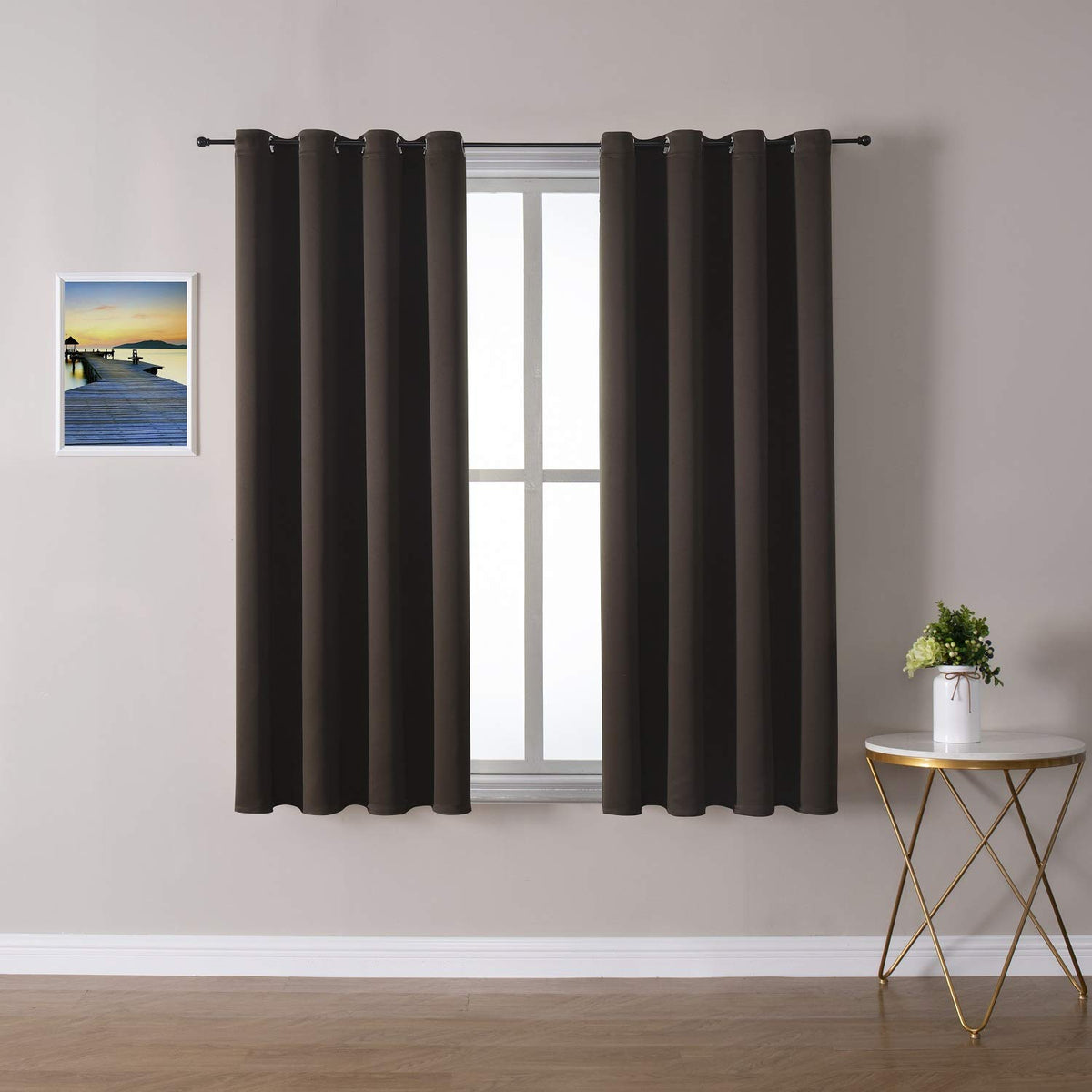 ChrisDowa Blackout Curtains for Bedroom and Living Room 63 Inches Long