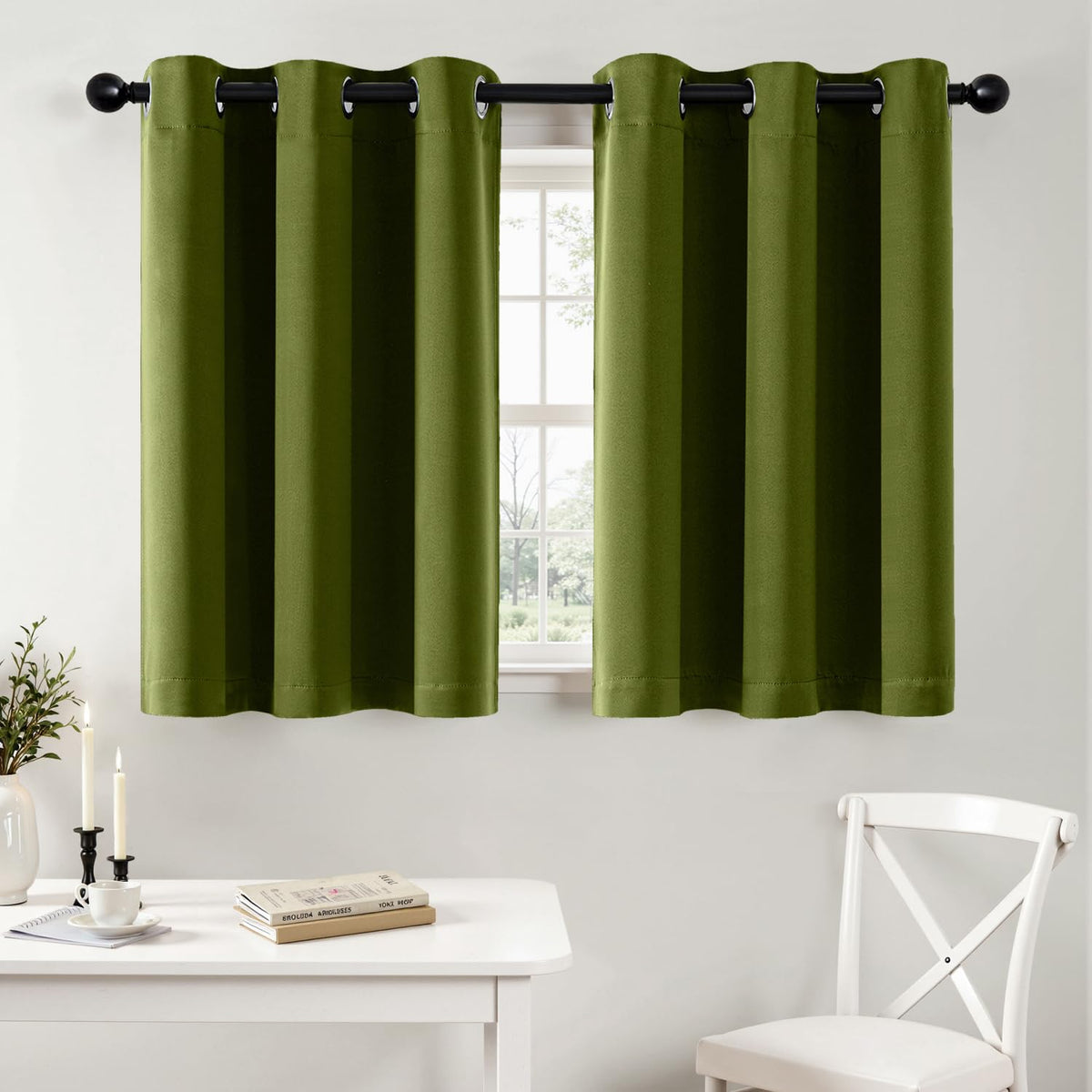MIULEE Blackout Curtains for Bedroom 2 Panels 40 x 84 Inch Long Black