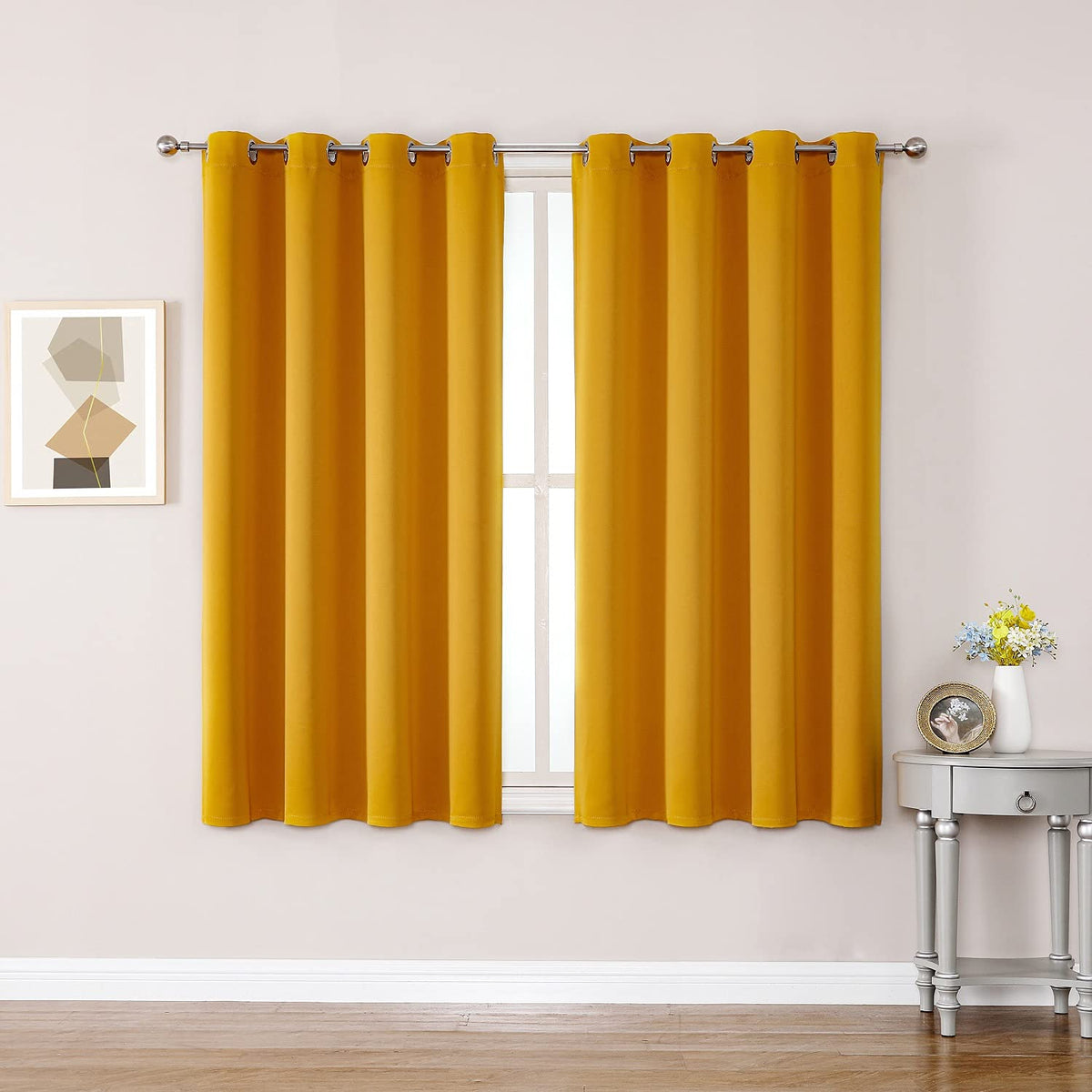 ChrisDowa Blackout Curtains for Bedroom and Living Room 63 Inches Long