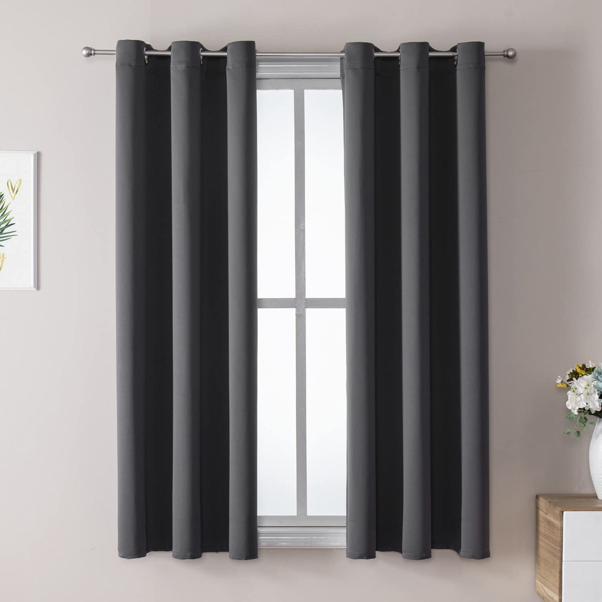 ChrisDowa Blackout Curtains for Bedroom and Living Room 63 Inches Long