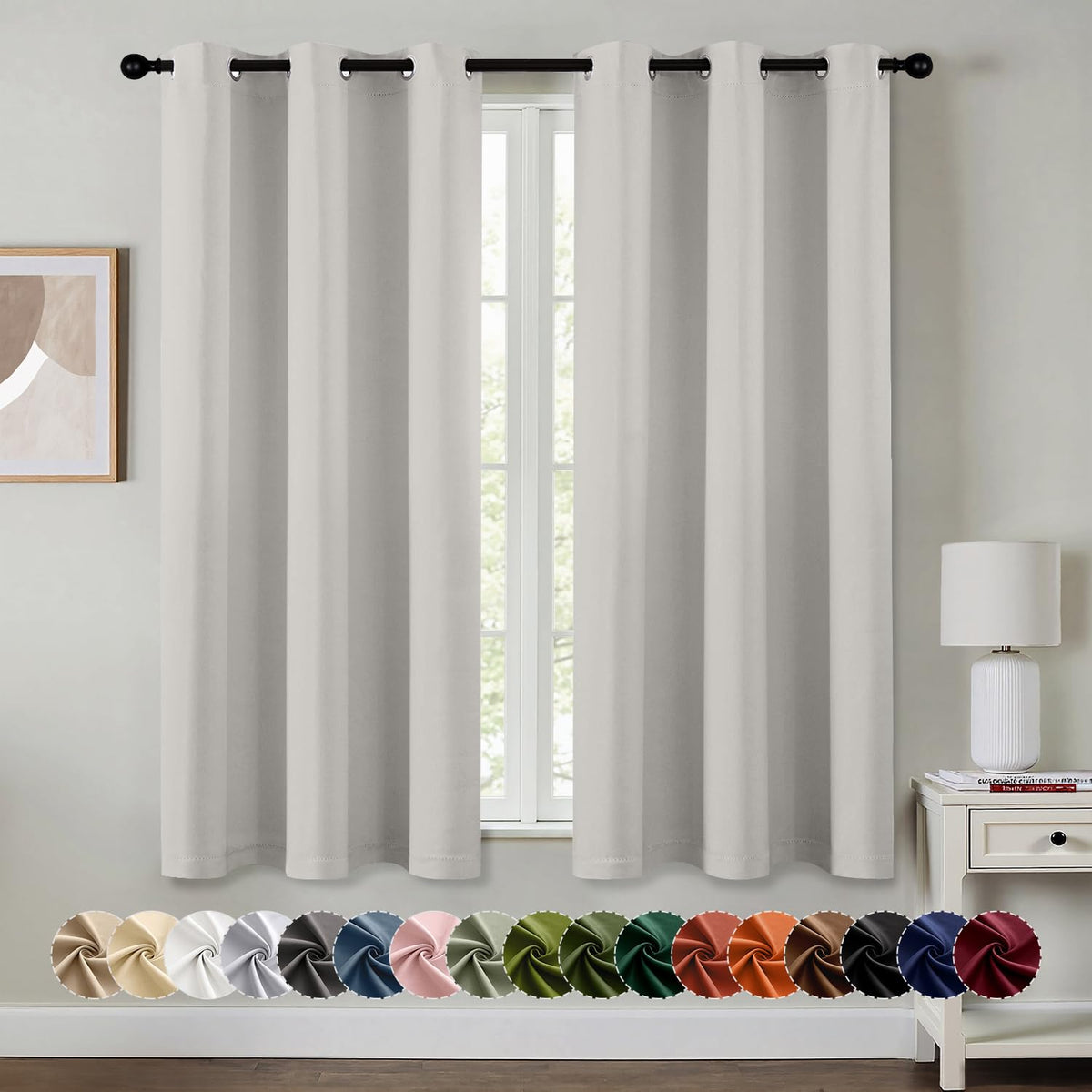 MIULEE Blackout Curtains for Bedroom 2 Panels 40 x 84 Inch Long Black