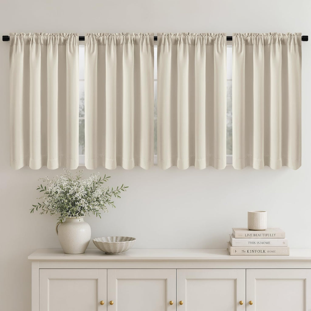 MIULEE Sage Green Blackout Curtains 63 Inch Length for Bedroom 4 Panels