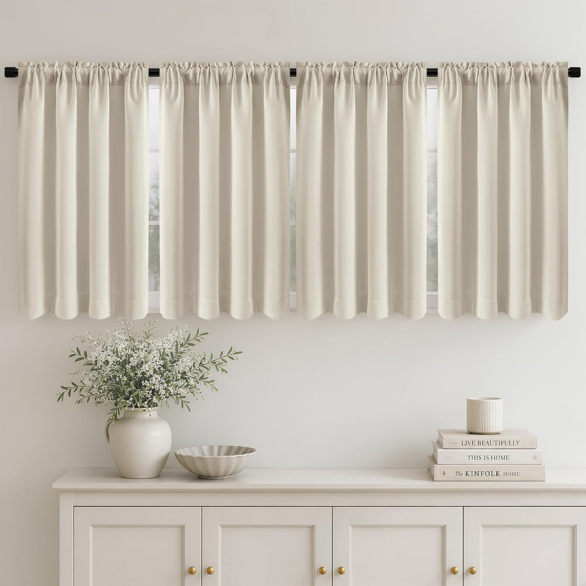 MIULEE Sage Green Blackout Curtains 63 Inch Length for Bedroom 4 Panels