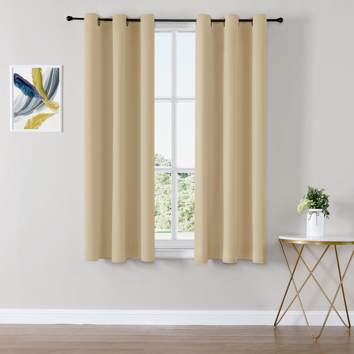 ChrisDowa Blackout Curtains for Bedroom and Living Room 63 Inches Long