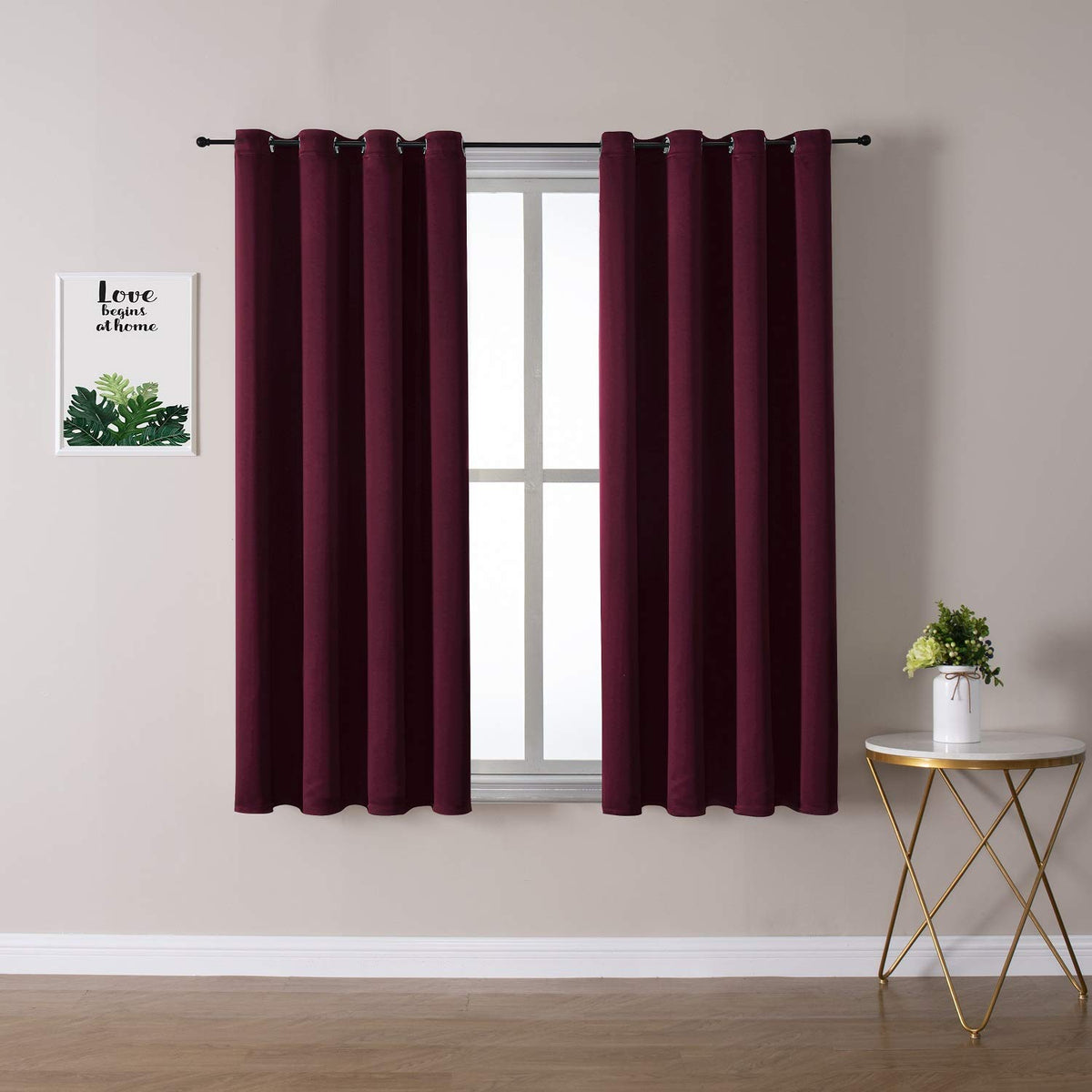 ChrisDowa Blackout Curtains for Bedroom and Living Room 63 Inches Long