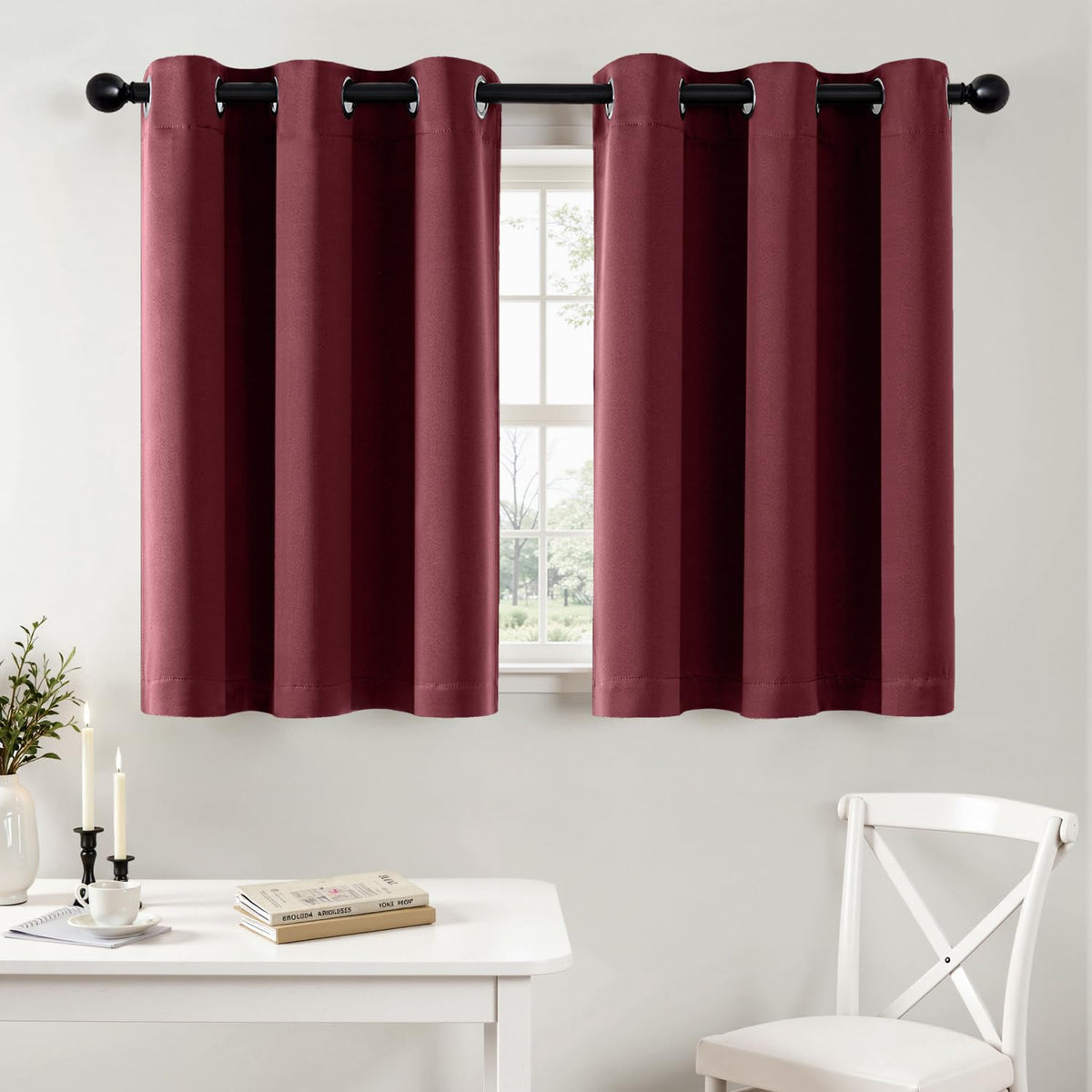 MIULEE Blackout Curtains for Bedroom 2 Panels 40 x 84 Inch Long Black
