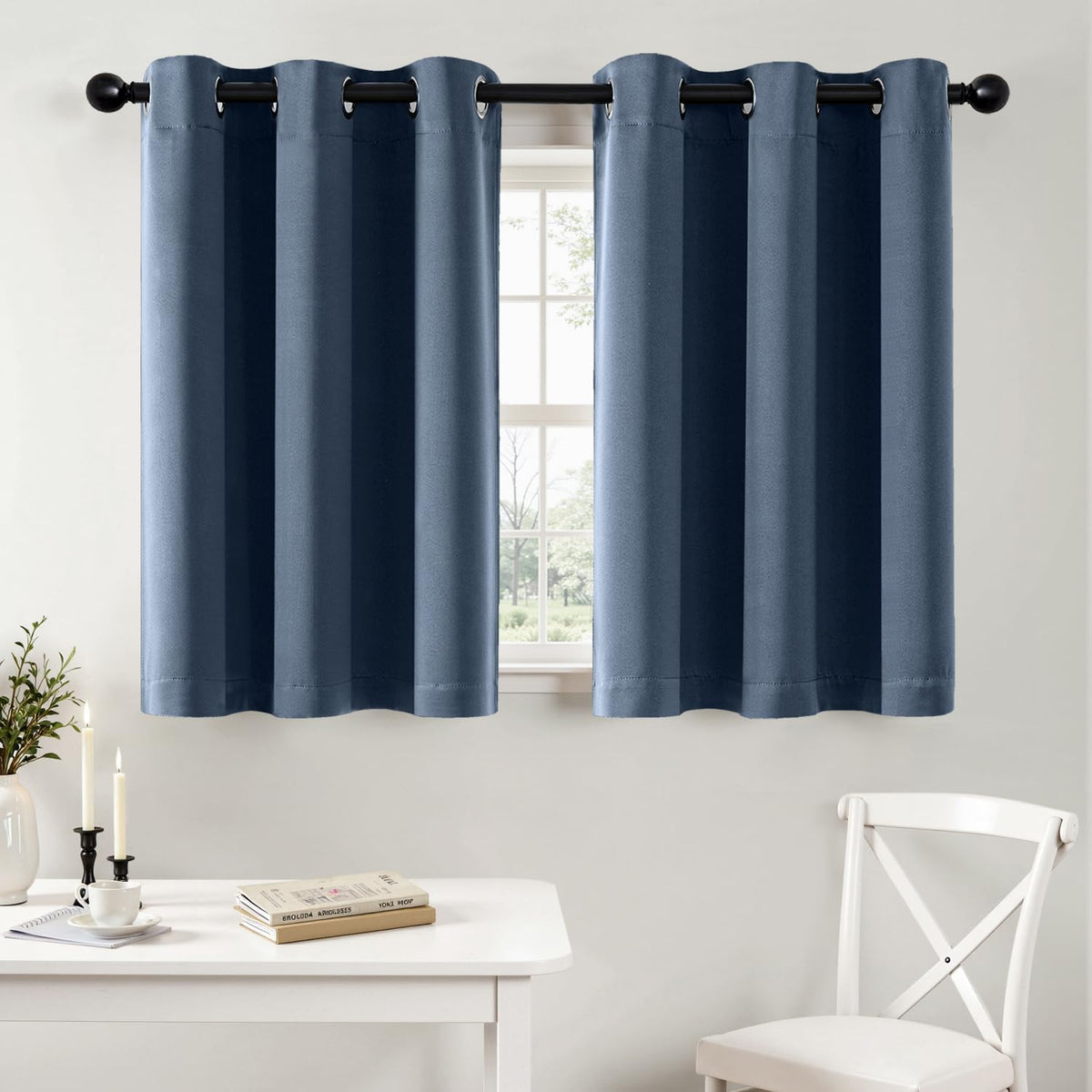 MIULEE Blackout Curtains for Bedroom 2 Panels 40 x 84 Inch Long Black