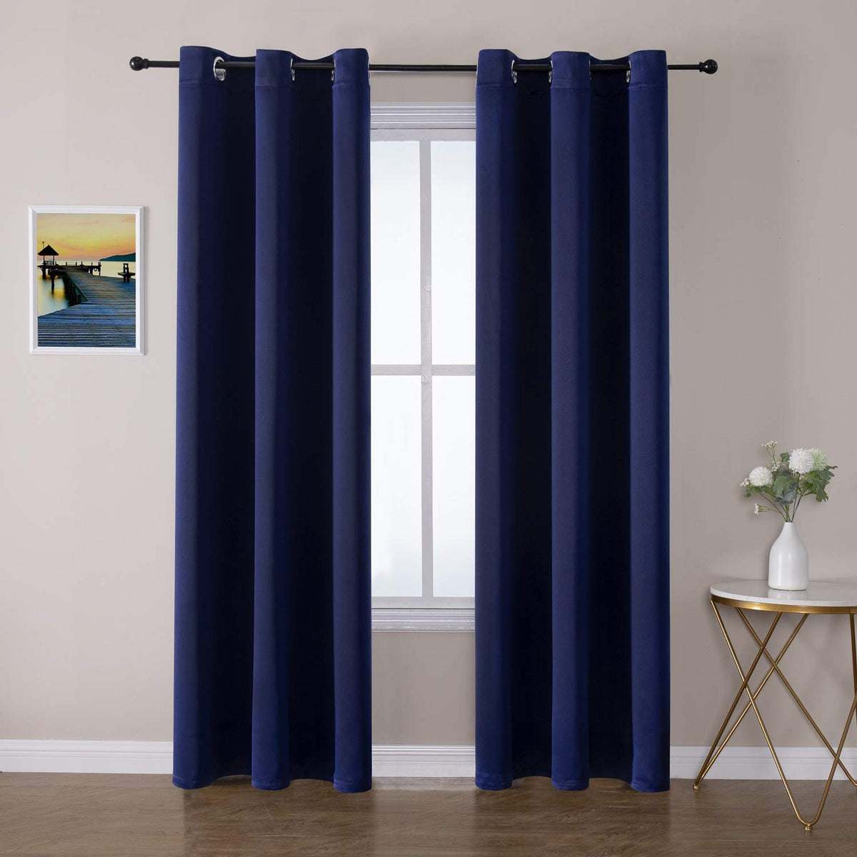 ChrisDowa Blackout Curtains for Bedroom and Living Room 63 Inches Long