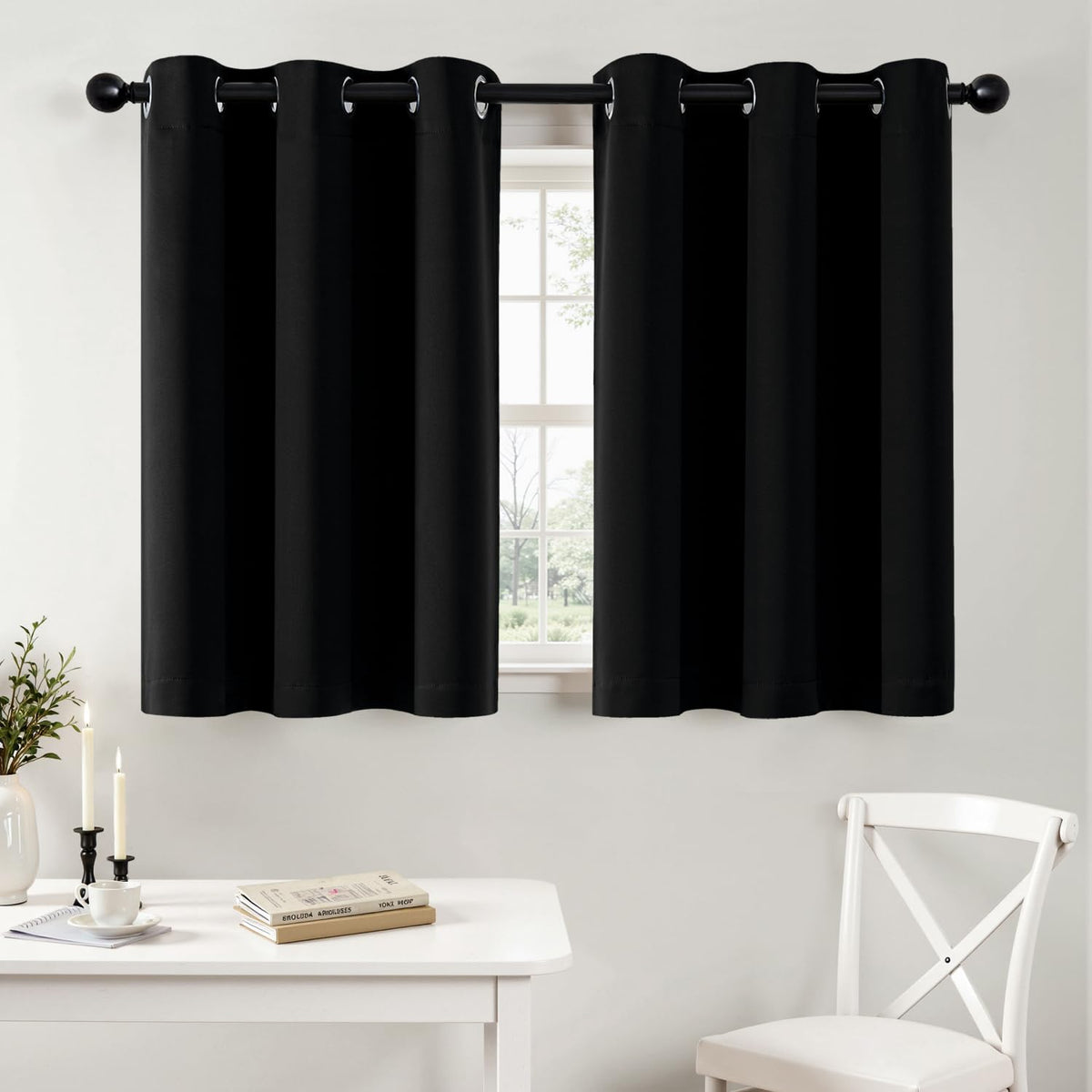 MIULEE Blackout Curtains for Bedroom 2 Panels 40 x 84 Inch Long Black