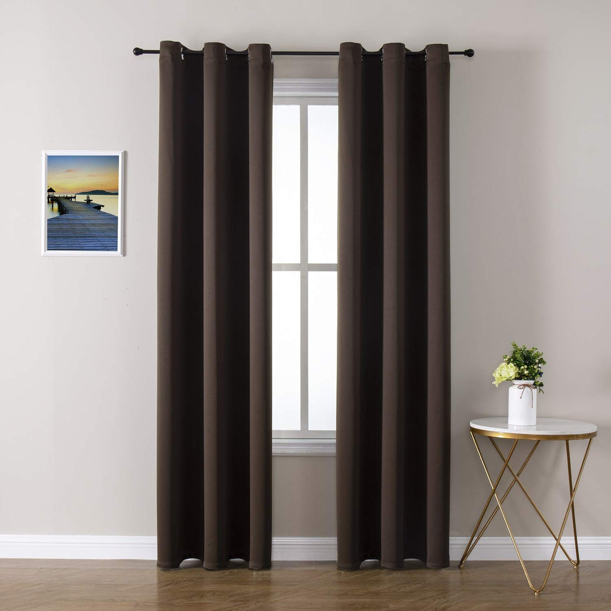 ChrisDowa Blackout Curtains for Bedroom and Living Room 63 Inches Long