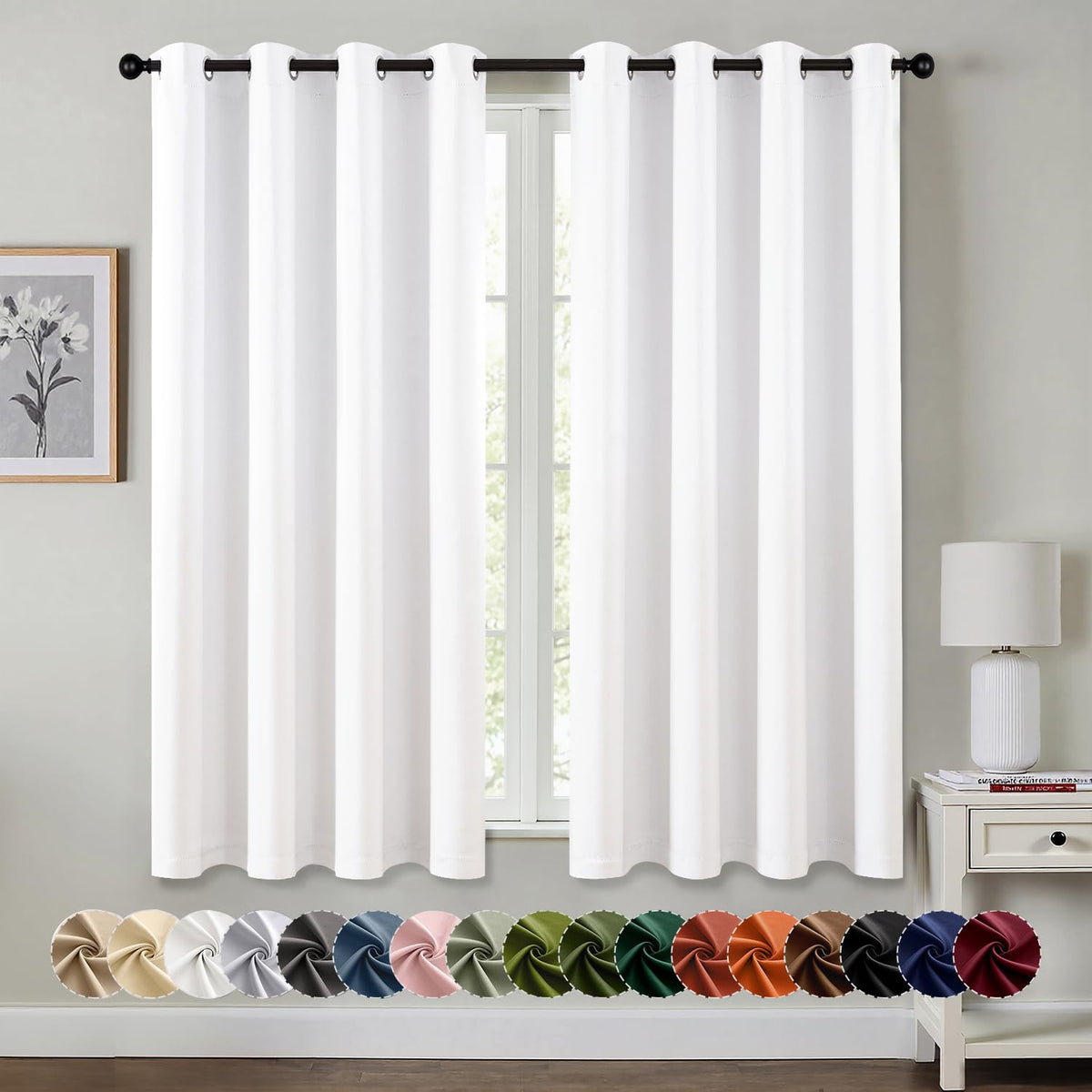 MIULEE Blackout Curtains for Bedroom 2 Panels 40 x 84 Inch Long Black