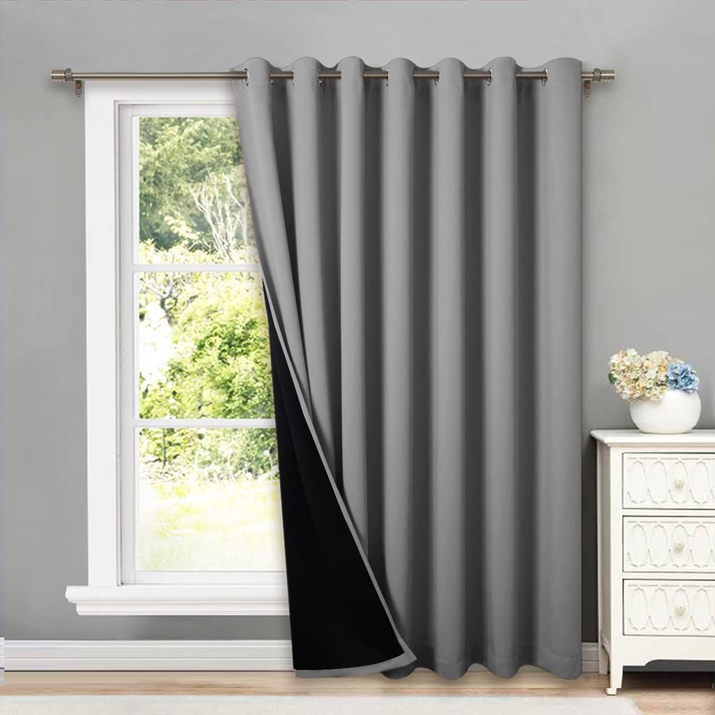 NICETOWN 100% Blackout Curtain 54 inches Long, Double-Deck Completely Blackout Window Treatment Thermal Insulated Lined Drape for Small Window (White, 1 PC, 52 inches Width Each Panel)