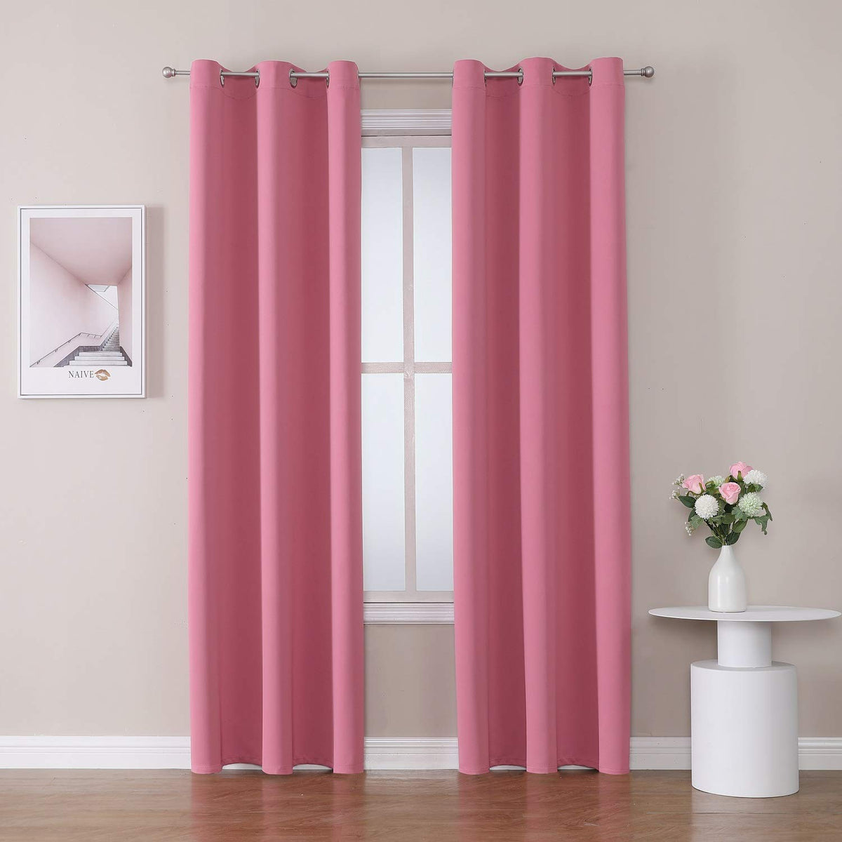 ChrisDowa Blackout Curtains for Bedroom and Living Room 63 Inches Long
