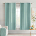 MIULEE 2 Panels Set Black Back Tab Blackout Curtains 52x96 Inch Long