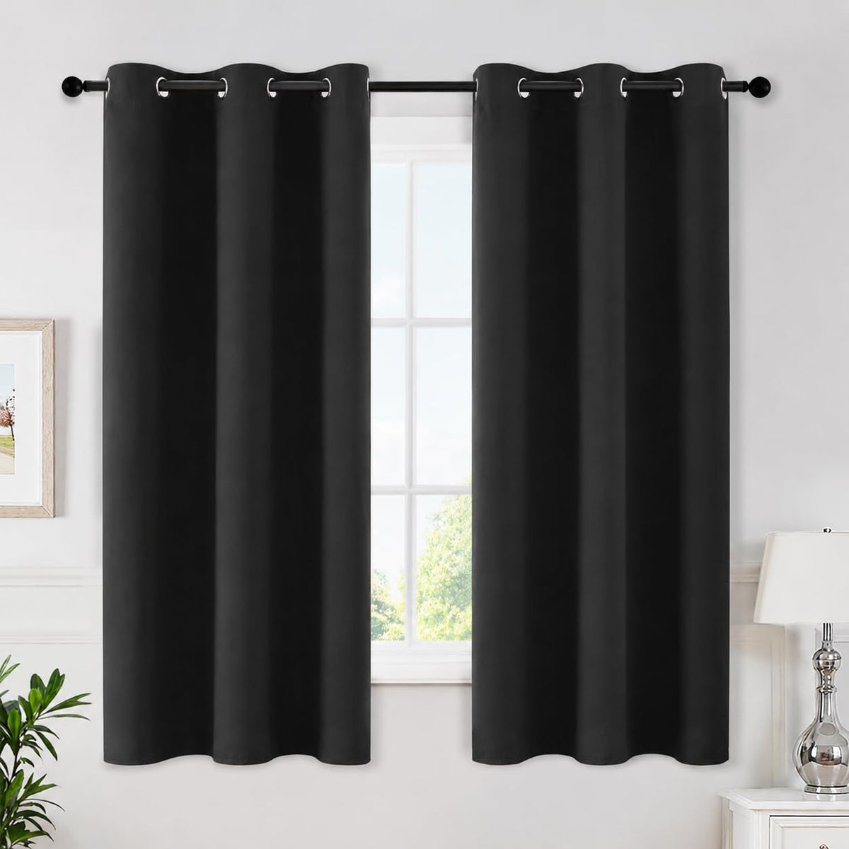 MIULEE Beige Blackout Bedroom Curtains Drapes 84 Inch Long 52"x84"