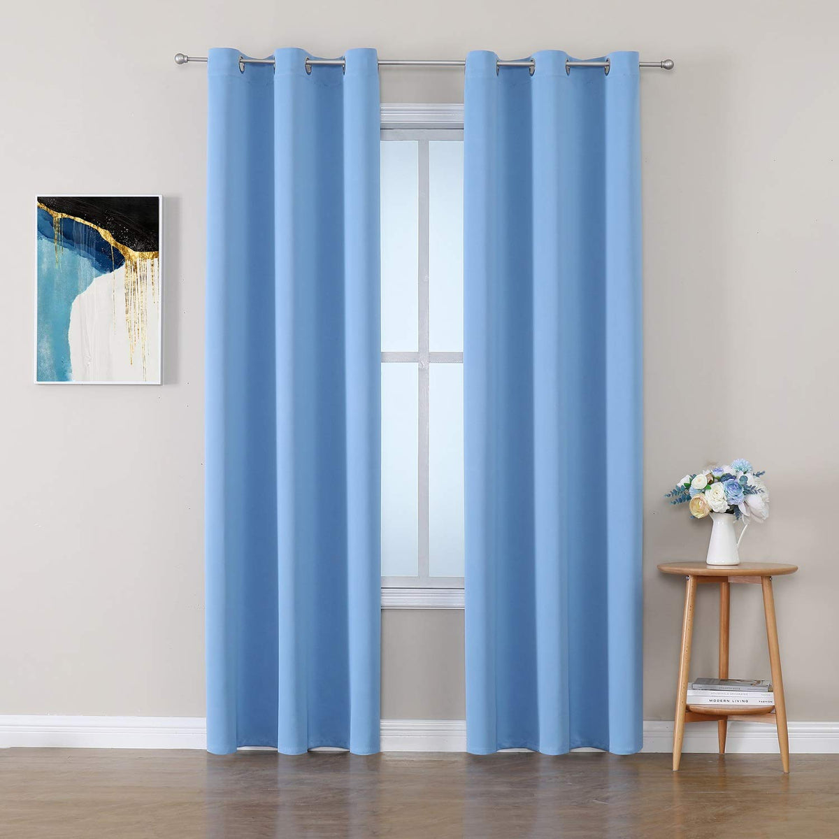 ChrisDowa Blackout Curtains for Bedroom and Living Room 63 Inches Long