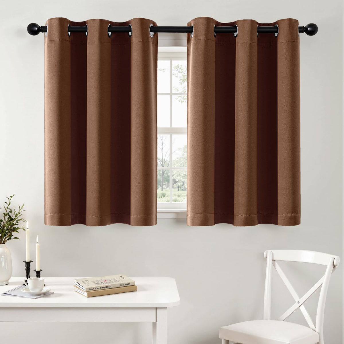MIULEE Blackout Curtains for Bedroom 2 Panels 40 x 84 Inch Long Black