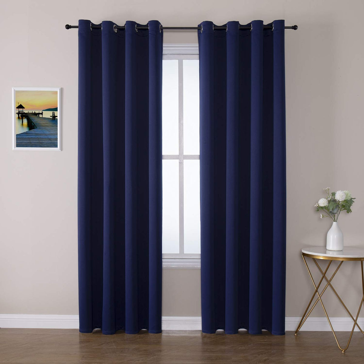 ChrisDowa Blackout Curtains for Bedroom and Living Room 63 Inches Long