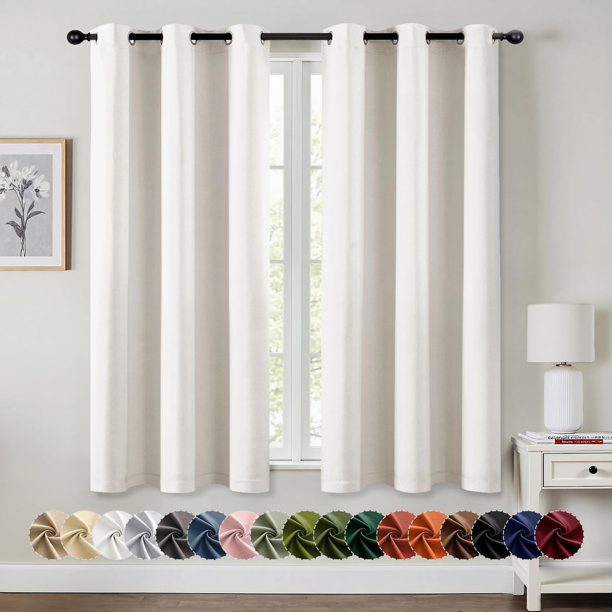 MIULEE Blackout Curtains for Bedroom 2 Panels 40 x 84 Inch Long Black