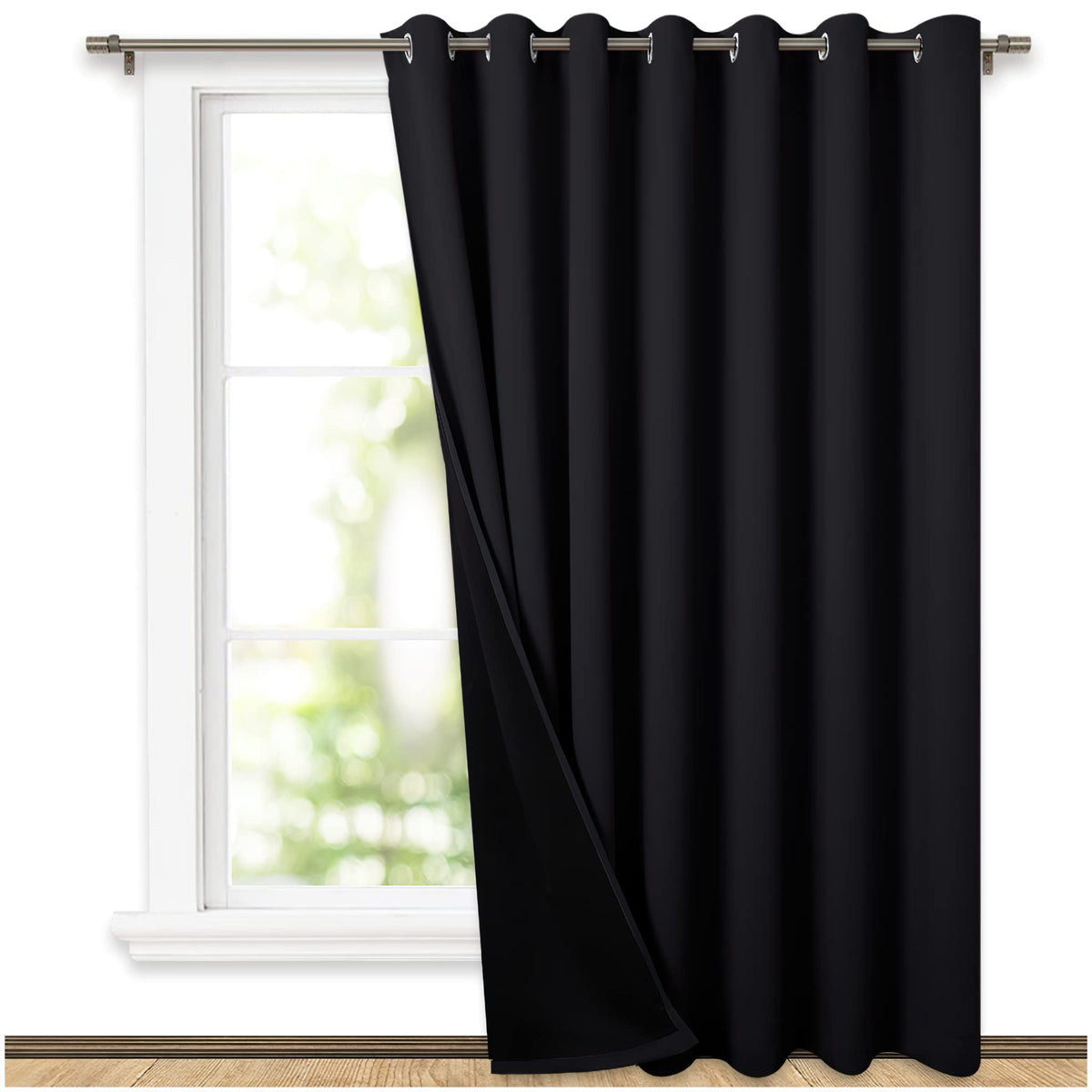 NICETOWN 100% Blackout Curtain 54 inches Long, Double-Deck Completely Blackout Window Treatment Thermal Insulated Lined Drape for Small Window (White, 1 PC, 52 inches Width Each Panel)