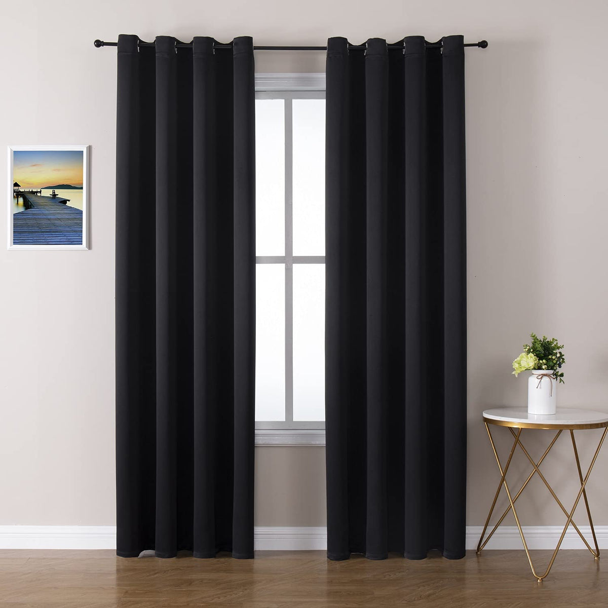 ChrisDowa Blackout Curtains for Bedroom and Living Room 63 Inches Long