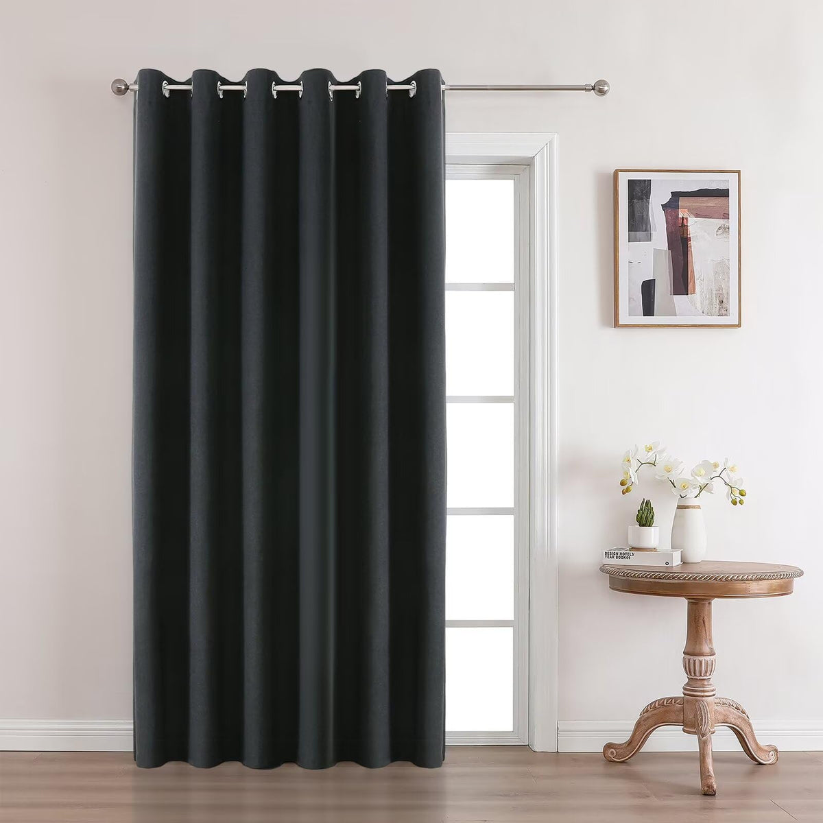 Joydeco Blackout Curtains 84 Inch Long, Linen Black Out Curtains for Bedroom 2 Panels with Grommet, Thermal Insulated, Noise Reducing Room Darkening Drapes Privacy Protection for Living Room Window