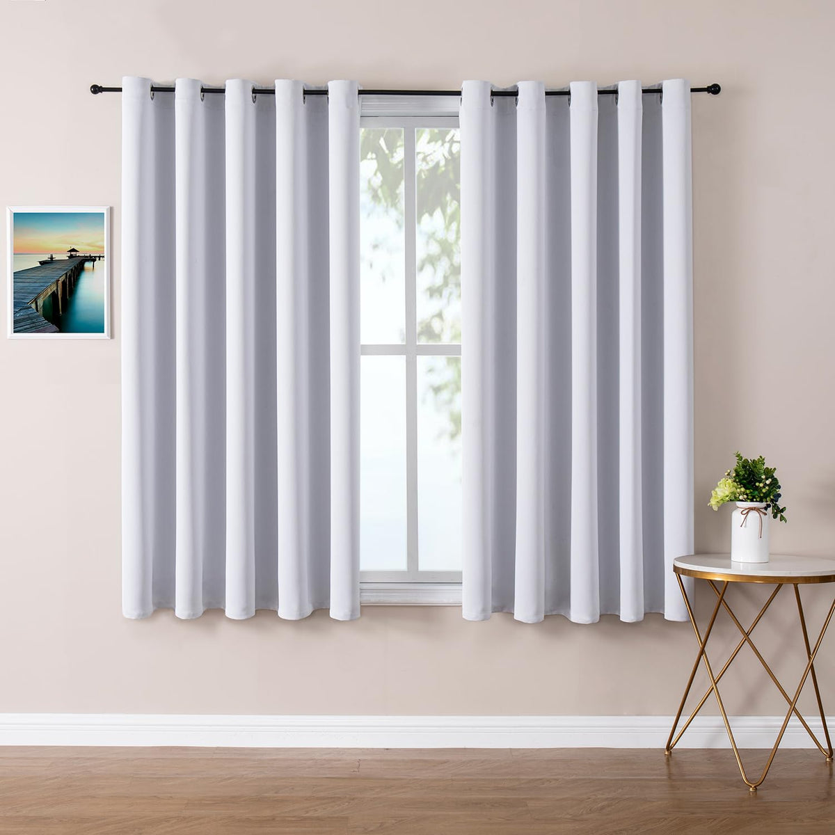 ChrisDowa Blackout Curtains for Bedroom and Living Room 63 Inches Long