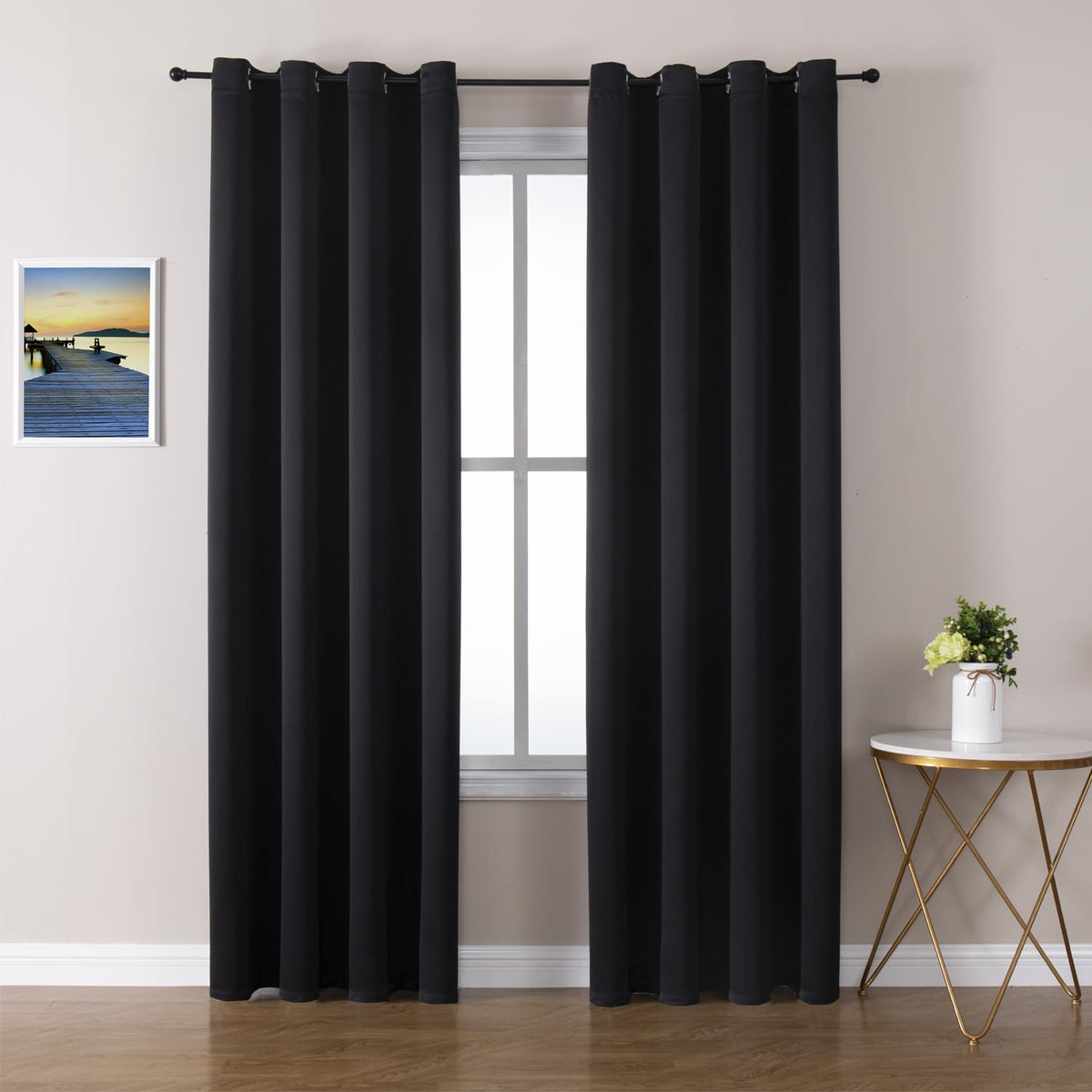 ChrisDowa Blackout Curtains for Bedroom and Living Room 63 Inches Long