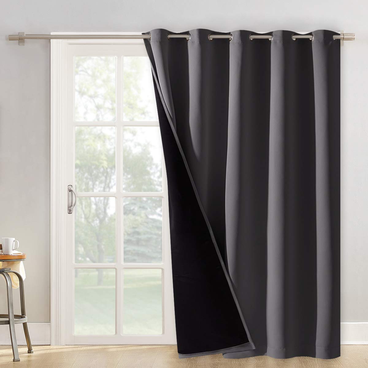 NICETOWN 100% Blackout Curtain 54 inches Long, Double-Deck Completely Blackout Window Treatment Thermal Insulated Lined Drape for Small Window (White, 1 PC, 52 inches Width Each Panel)