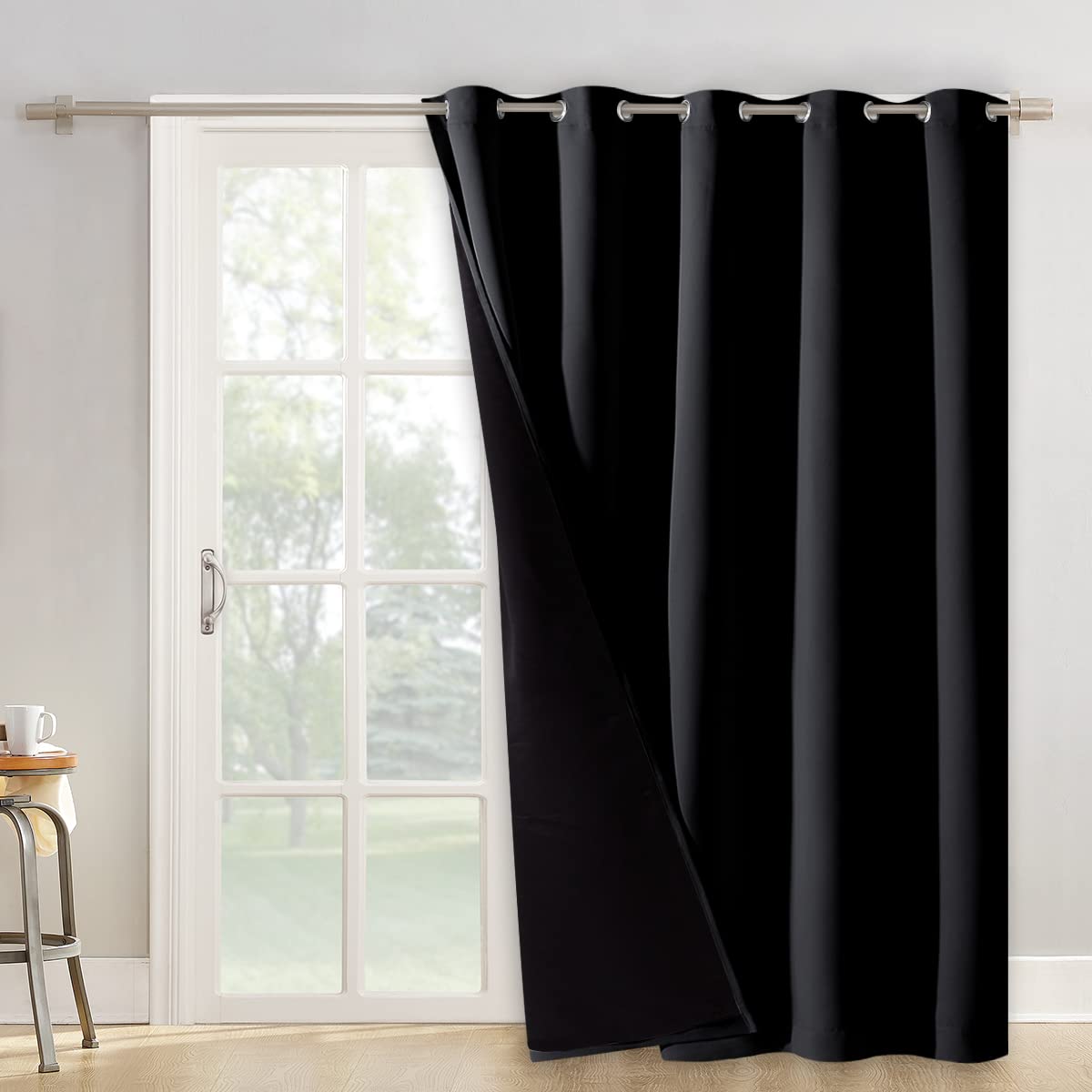 NICETOWN 100% Blackout Curtain 54 inches Long, Double-Deck Completely Blackout Window Treatment Thermal Insulated Lined Drape for Small Window (White, 1 PC, 52 inches Width Each Panel)