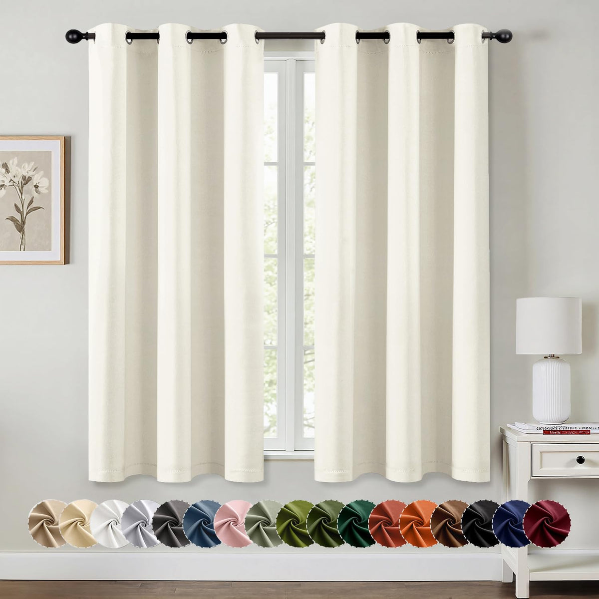 MIULEE Blackout Curtains for Bedroom 2 Panels 40 x 84 Inch Long Black