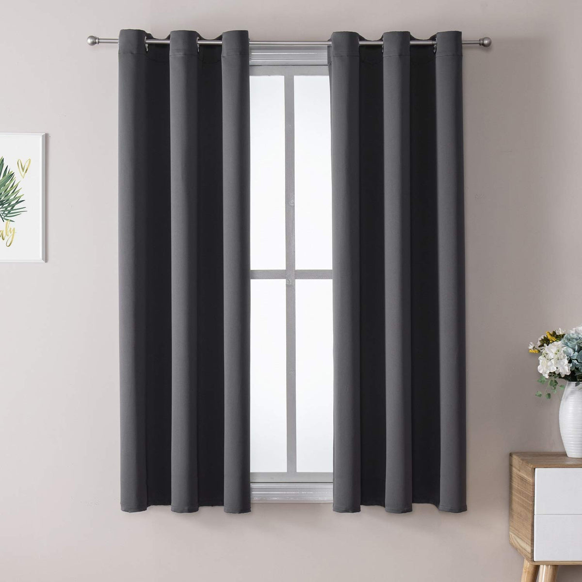 ChrisDowa Blackout Curtains for Bedroom and Living Room 63 Inches Long