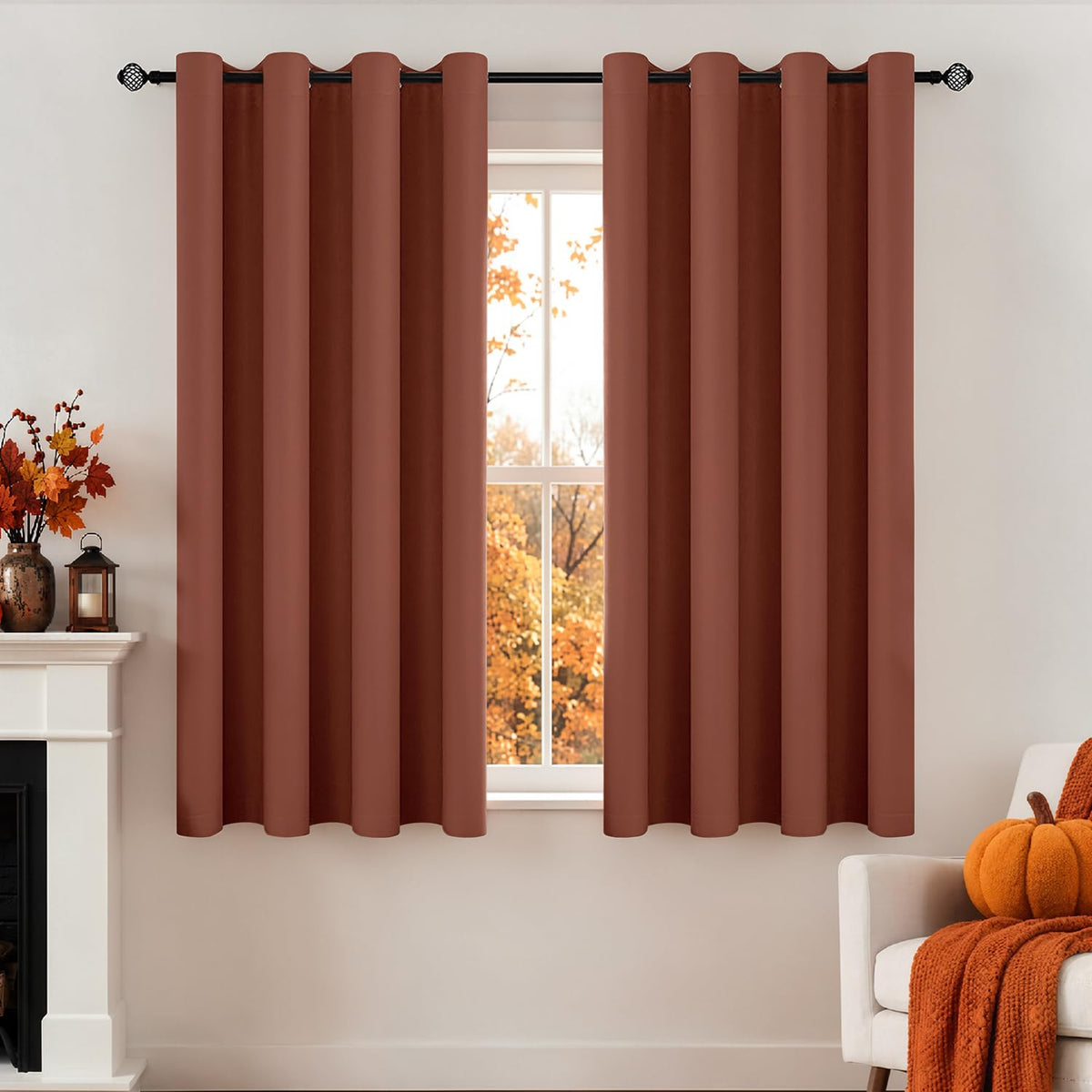 MIULEE Beige Blackout Bedroom Curtains Drapes 84 Inch Long 52"x84"