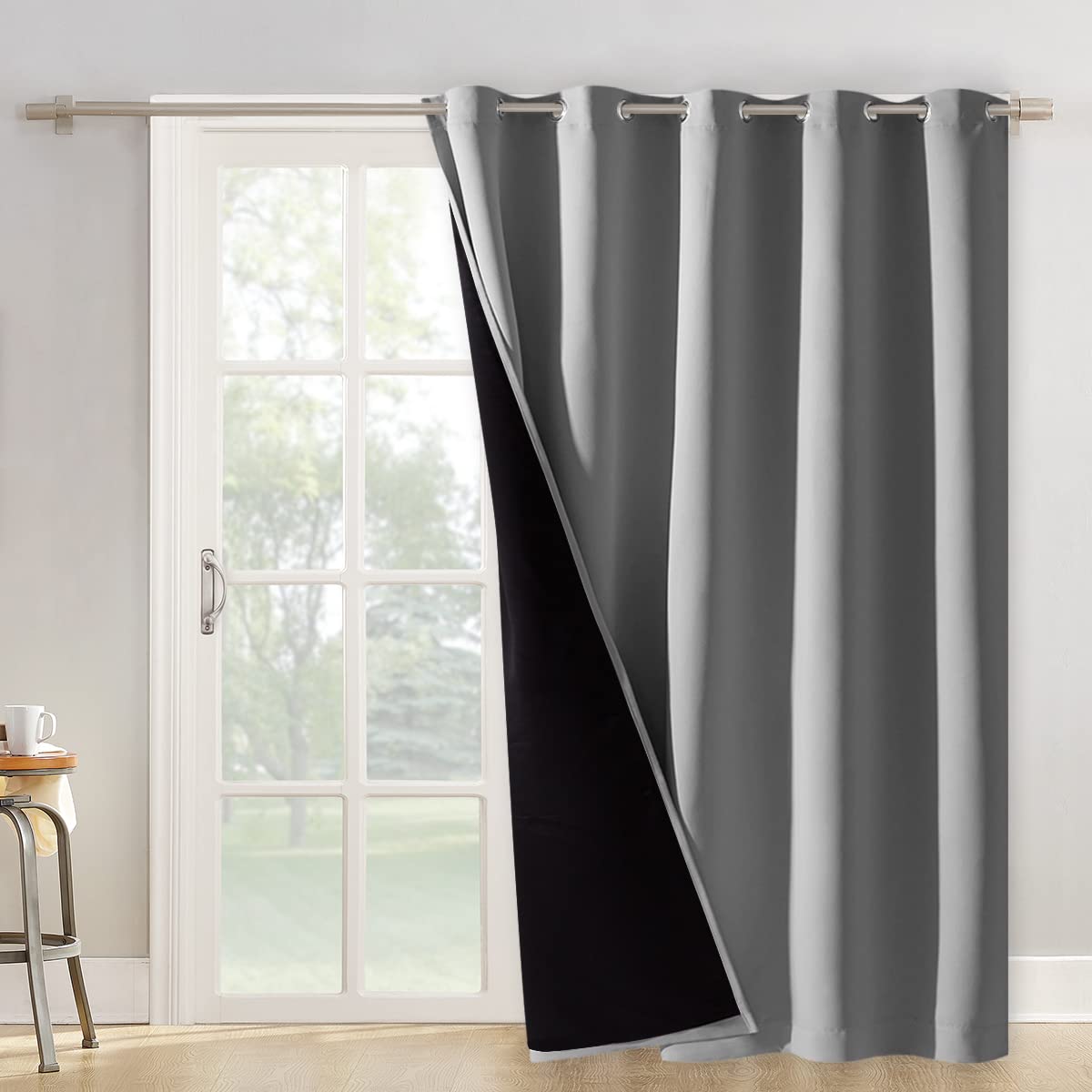 NICETOWN 100% Blackout Curtain 54 inches Long, Double-Deck Completely Blackout Window Treatment Thermal Insulated Lined Drape for Small Window (White, 1 PC, 52 inches Width Each Panel)