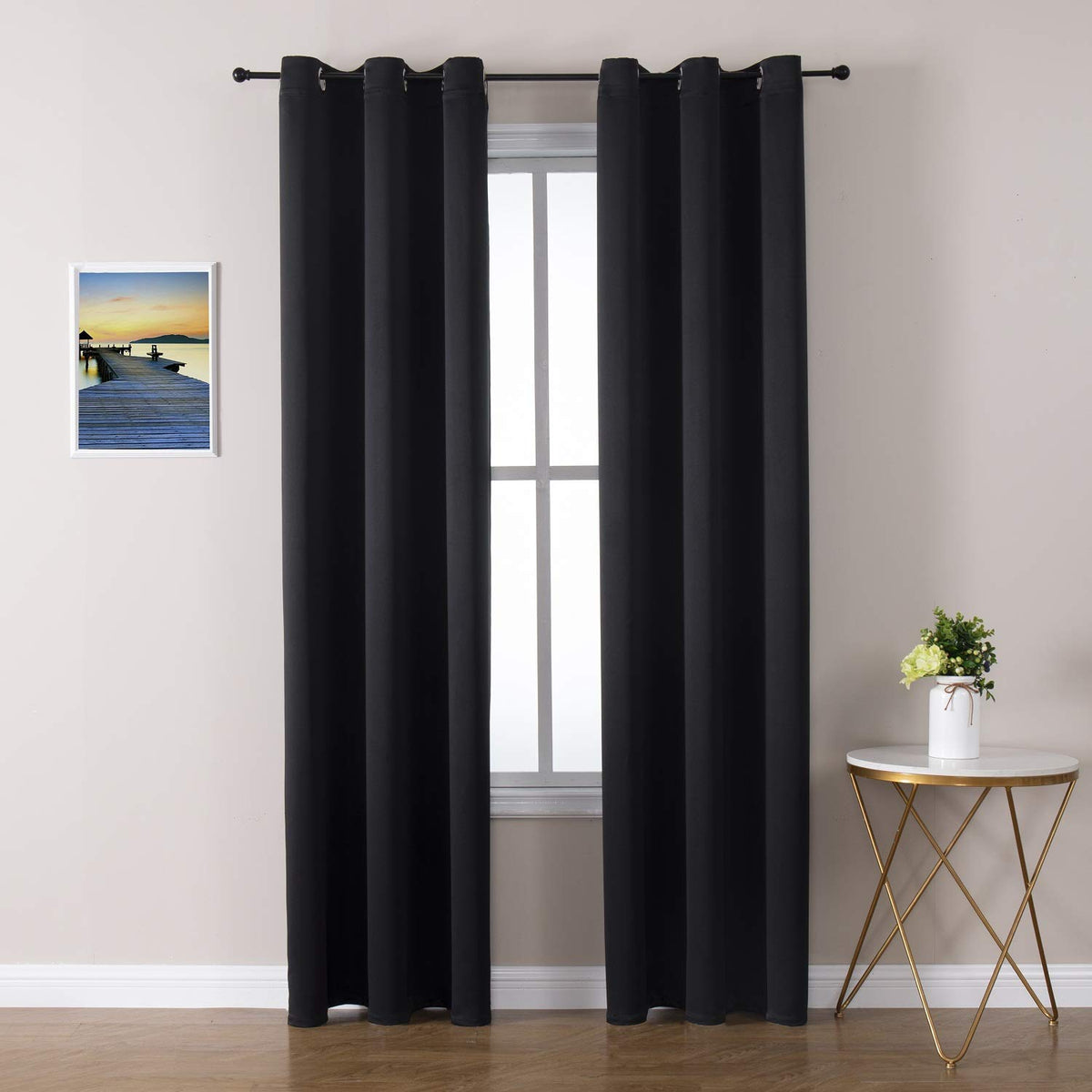 ChrisDowa Blackout Curtains for Bedroom and Living Room 63 Inches Long