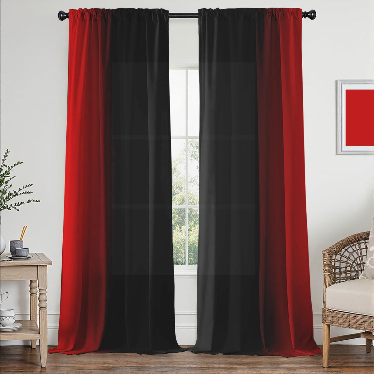 Burnt Orange Curtains 84 Inch Length for Living Room,2 Panels