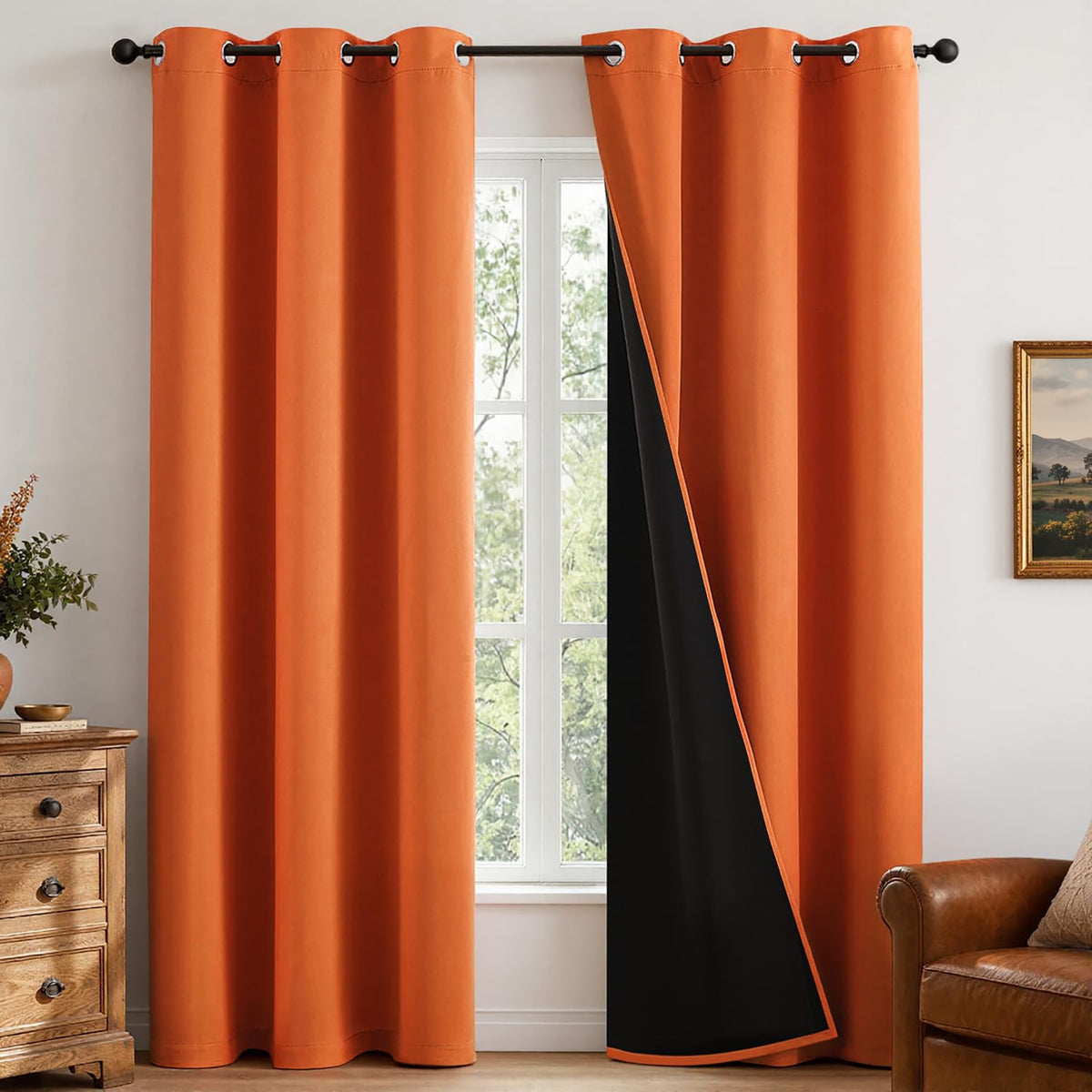 MIULEE Cream 100% Blackout Curtains for Bedroom 40x63 Inch Long