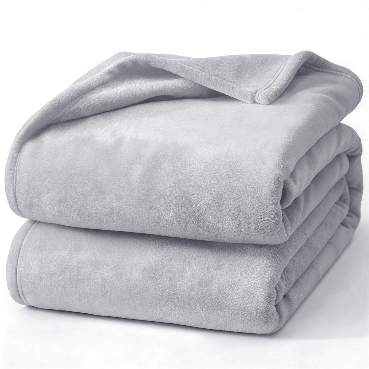 Hansleep Queen Grey Fleece Blanket, Soft Flannel Bed Blanket
