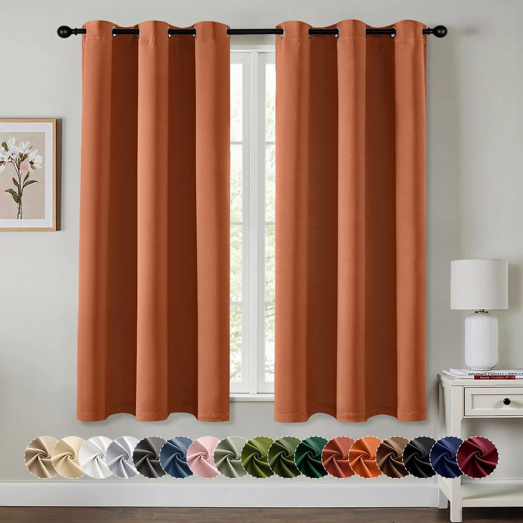 MIULEE Blackout Curtains for Bedroom 2 Panels 40 x 84 Inch Long Black
