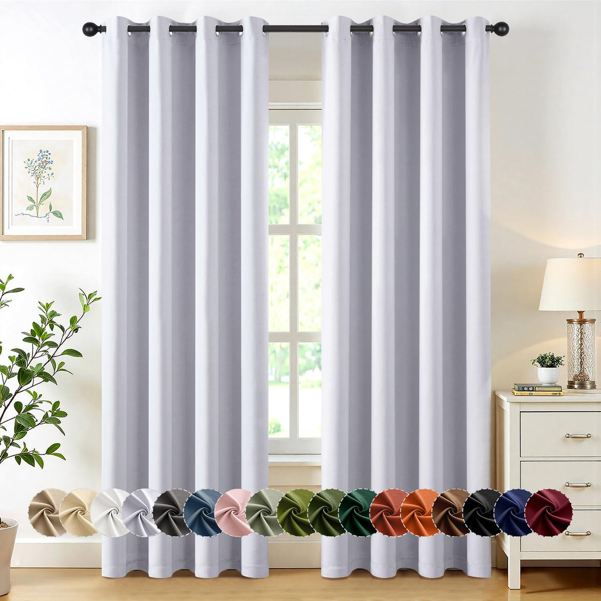 MIULEE Blackout Curtains for Bedroom 2 Panels 40 x 84 Inch Long Black